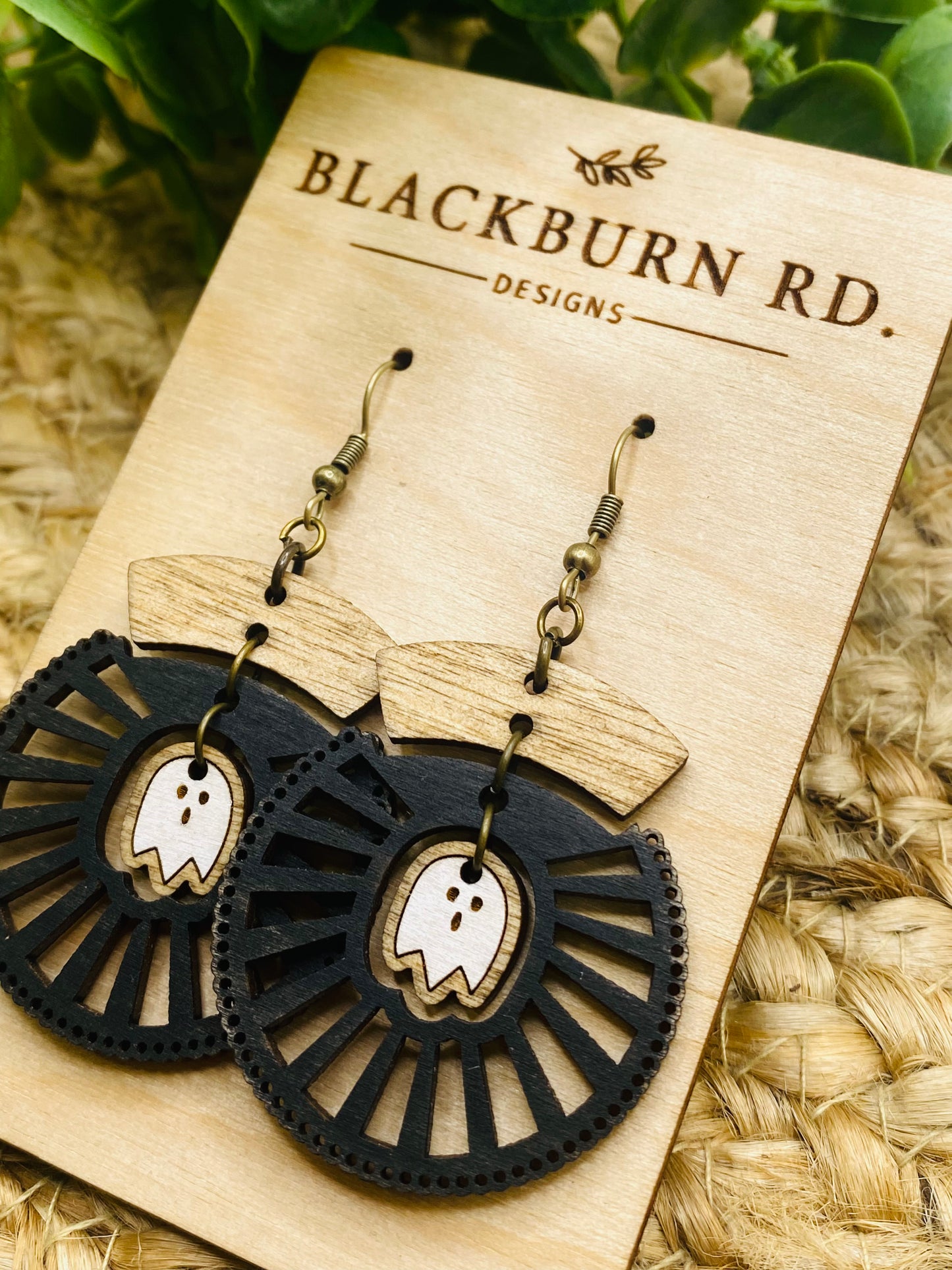Boho Intricate Pac Man Ghost Sundial Dangles