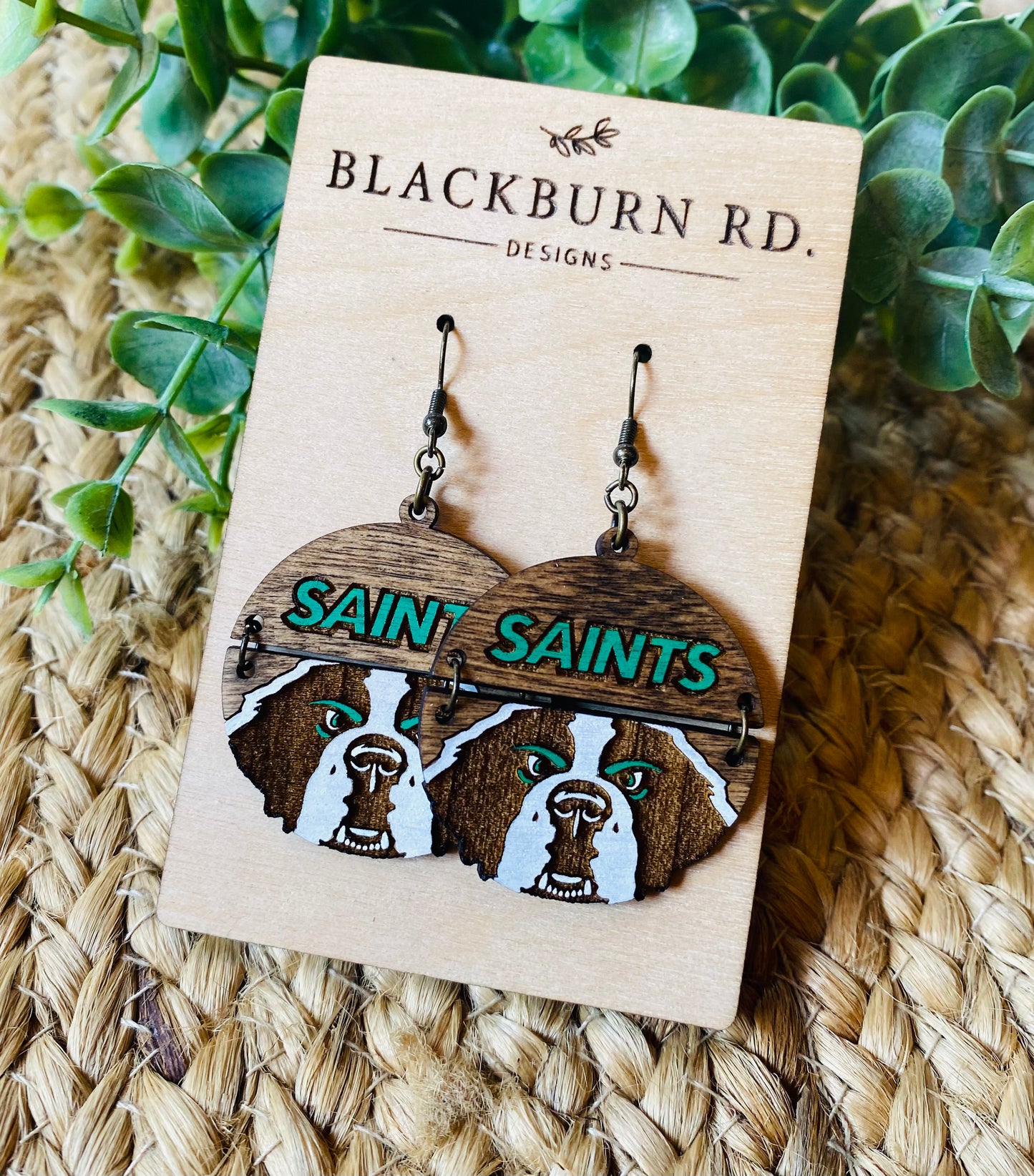 Seton Saints Split Round Dangle Earrings