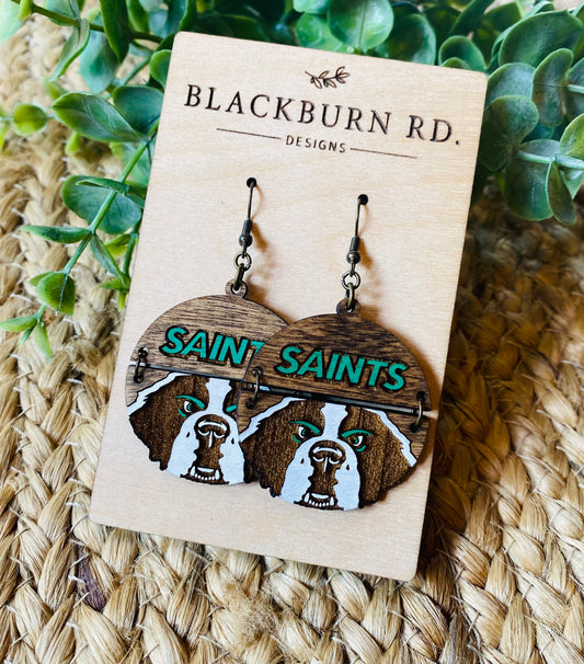 Seton Saints Split Round Dangle Earrings