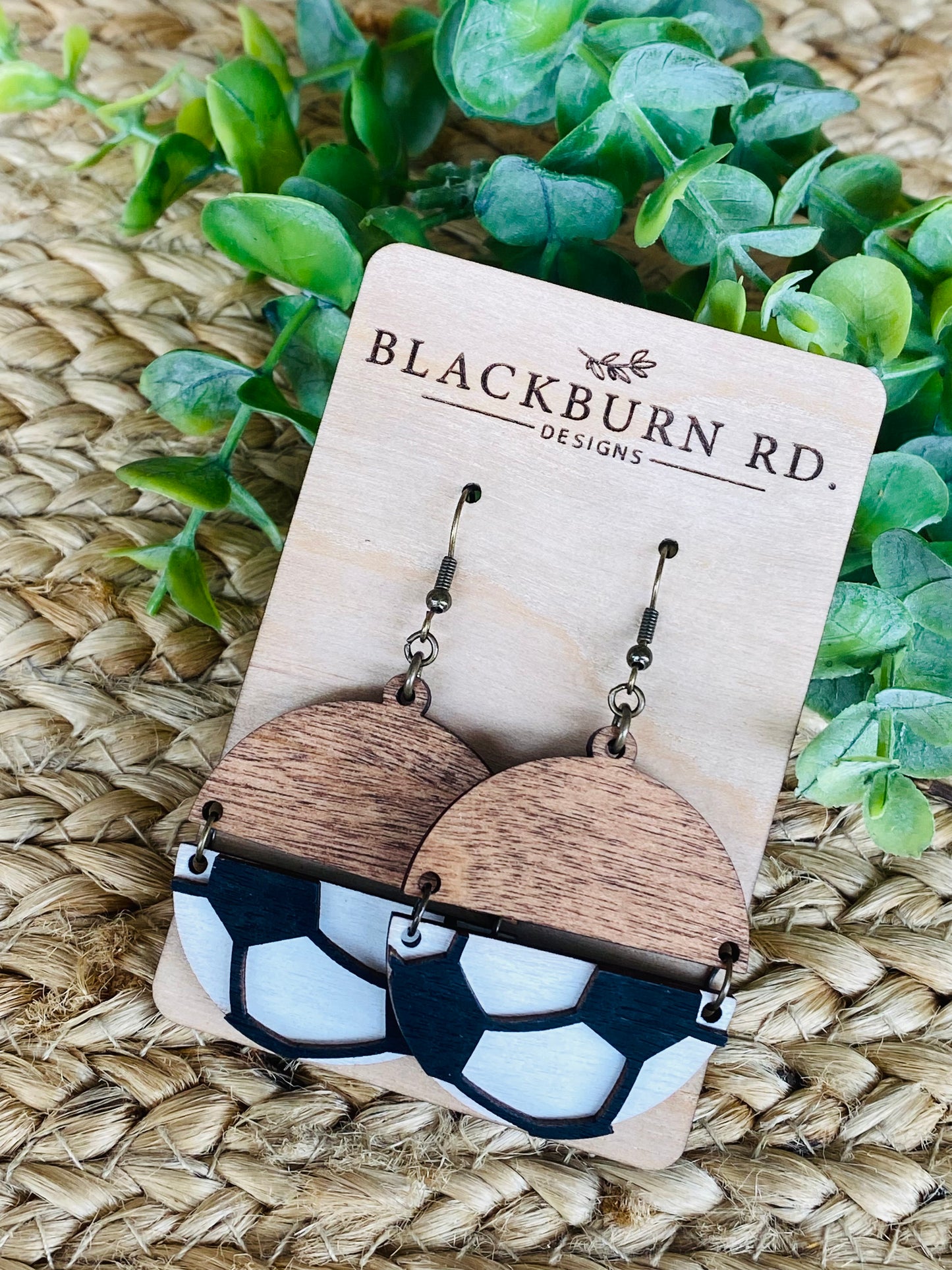 Dimensional Split Round Sport Dangle Earrings