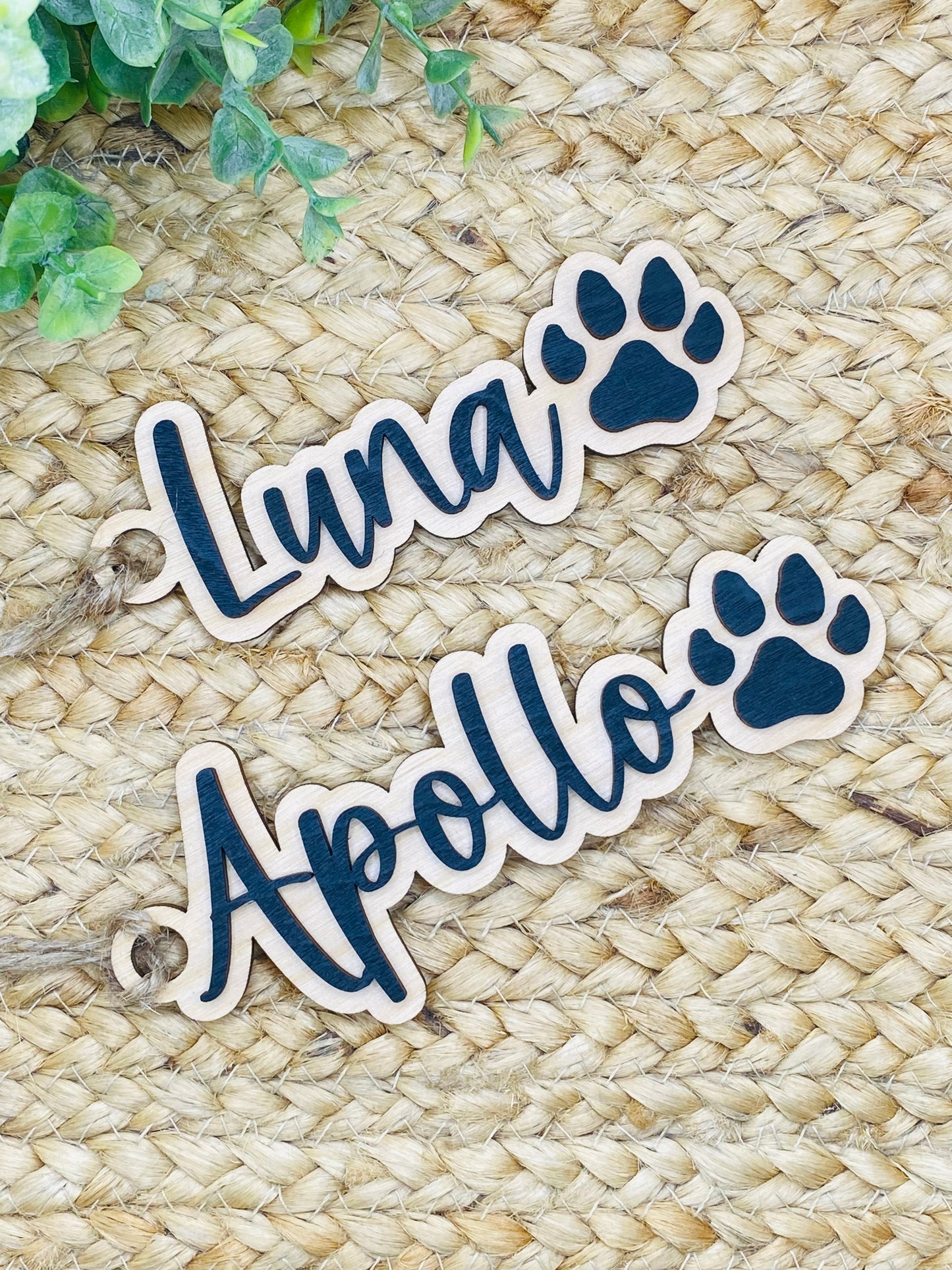 Wooden Stocking Name Tag