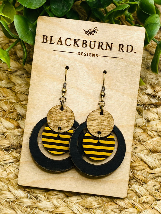 Open Hoop Striped Earrings