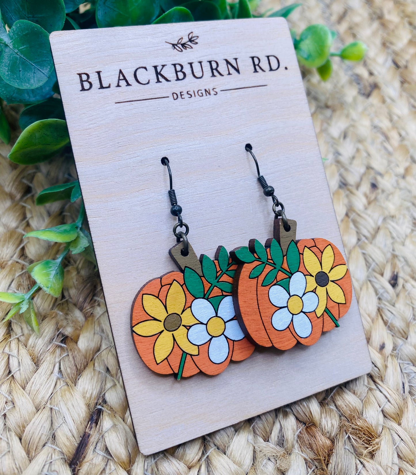 Floral Pumpkin Dangles