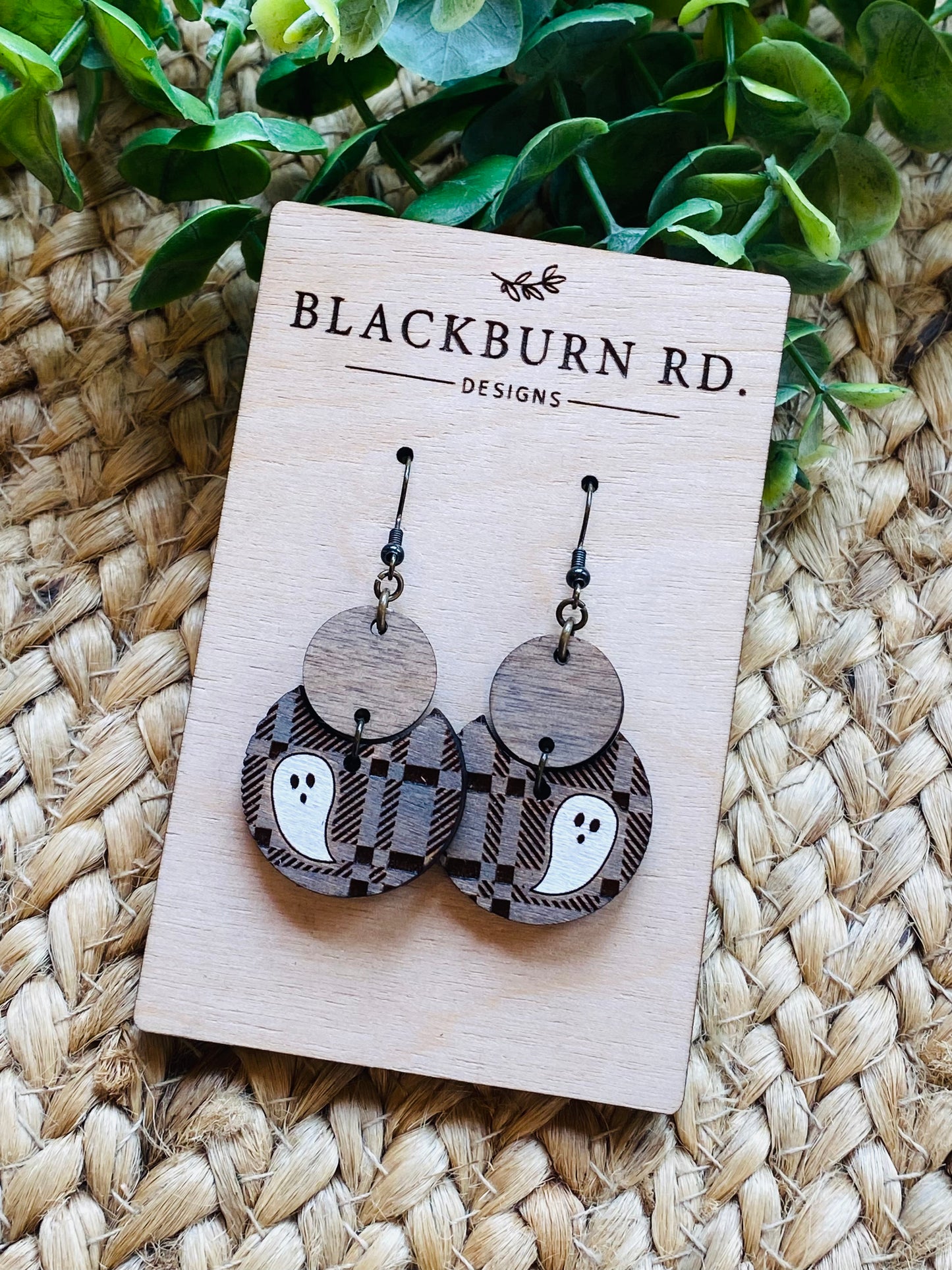 Petite Plaid Ghost Dangles