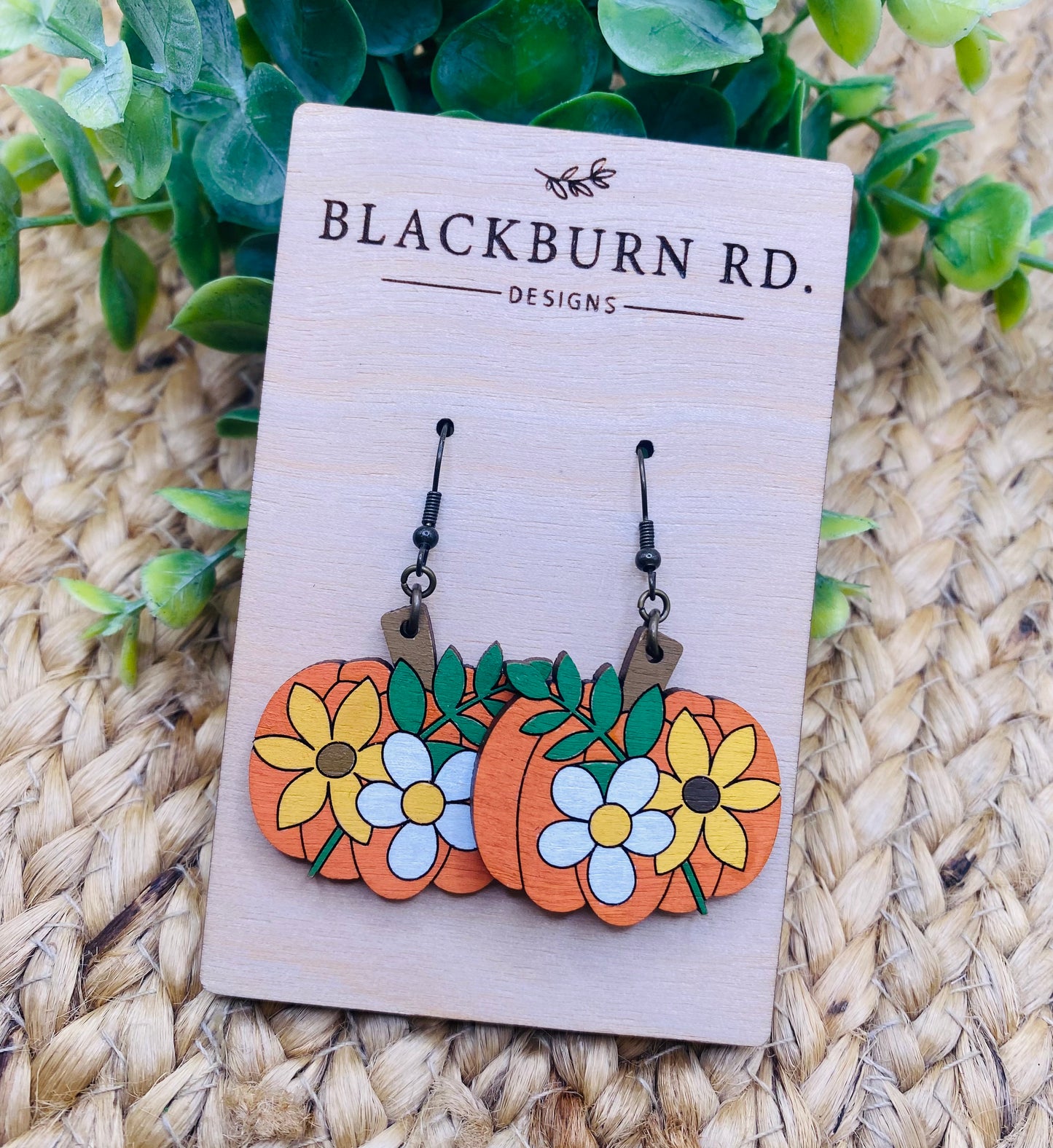 Floral Pumpkin Dangles