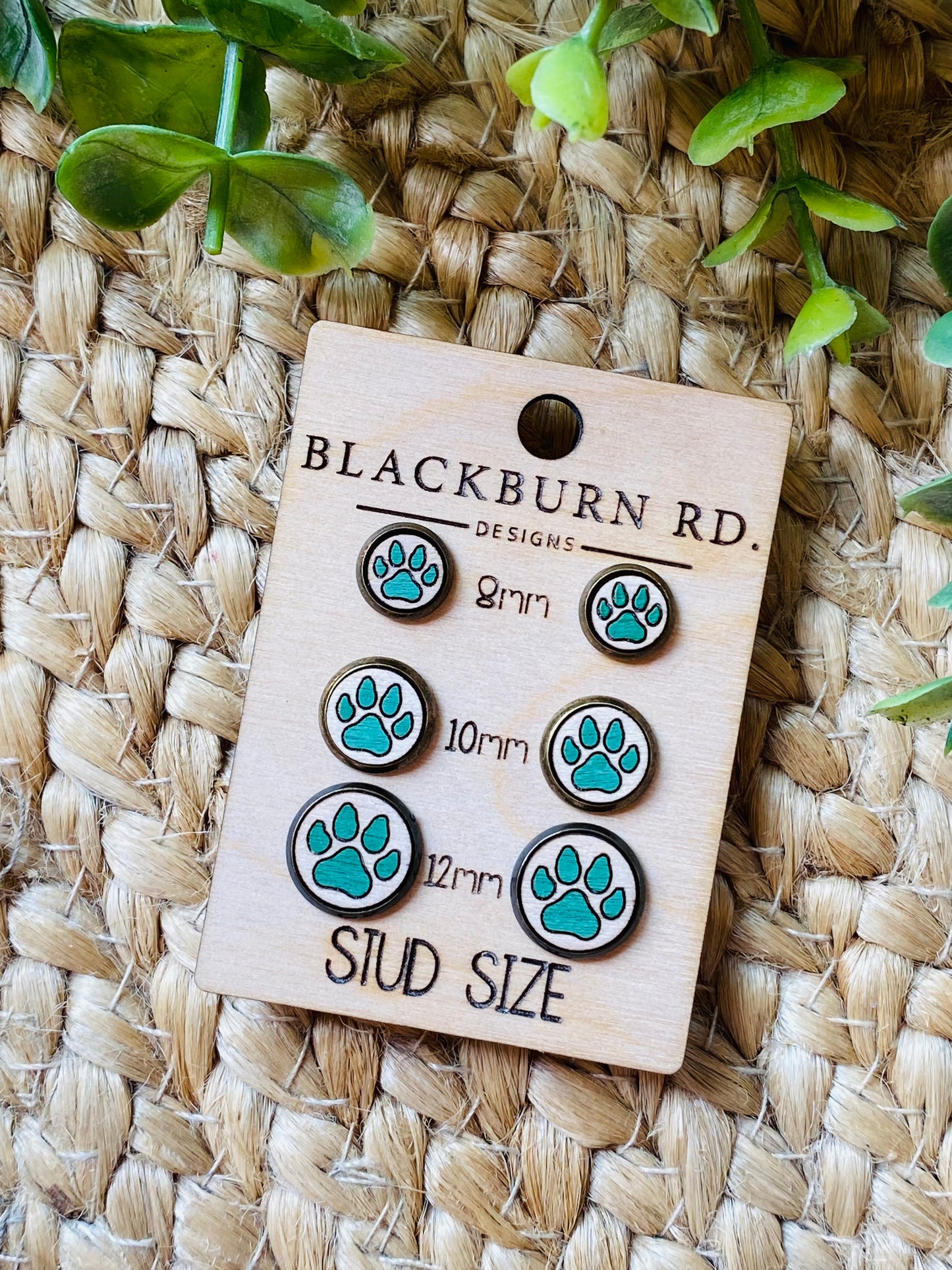 Harrison Paw Print Stud Earrings