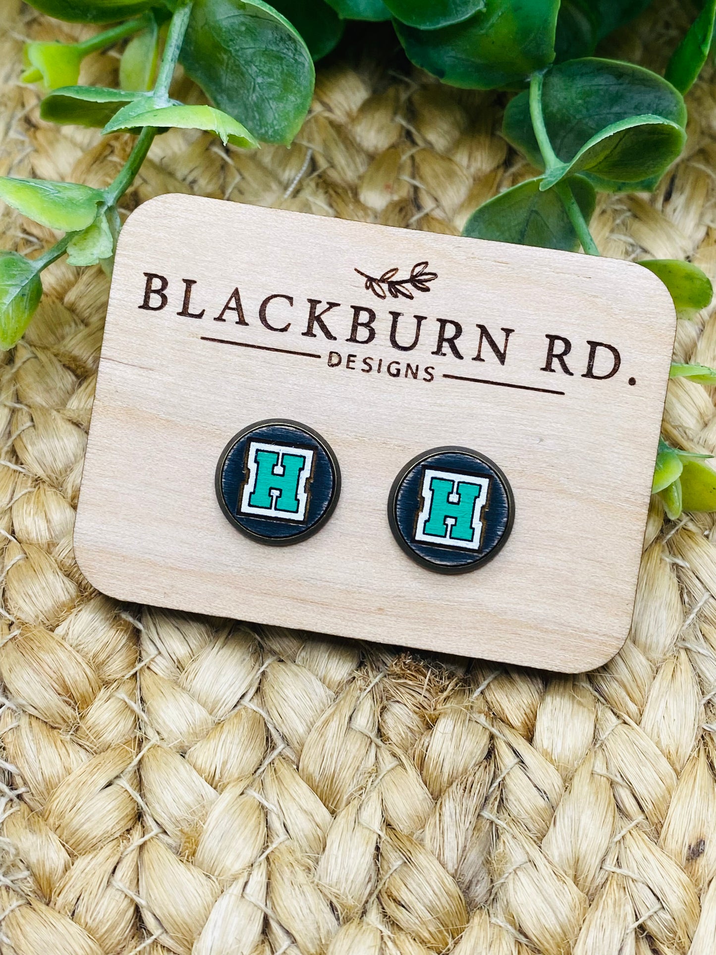 Harrison H Cabochon Studs