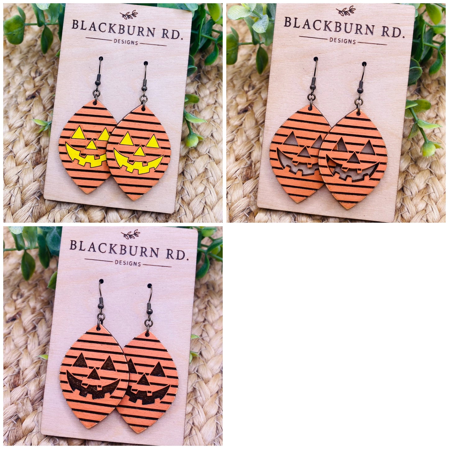 Striped Jack-O-Lantern Dangles