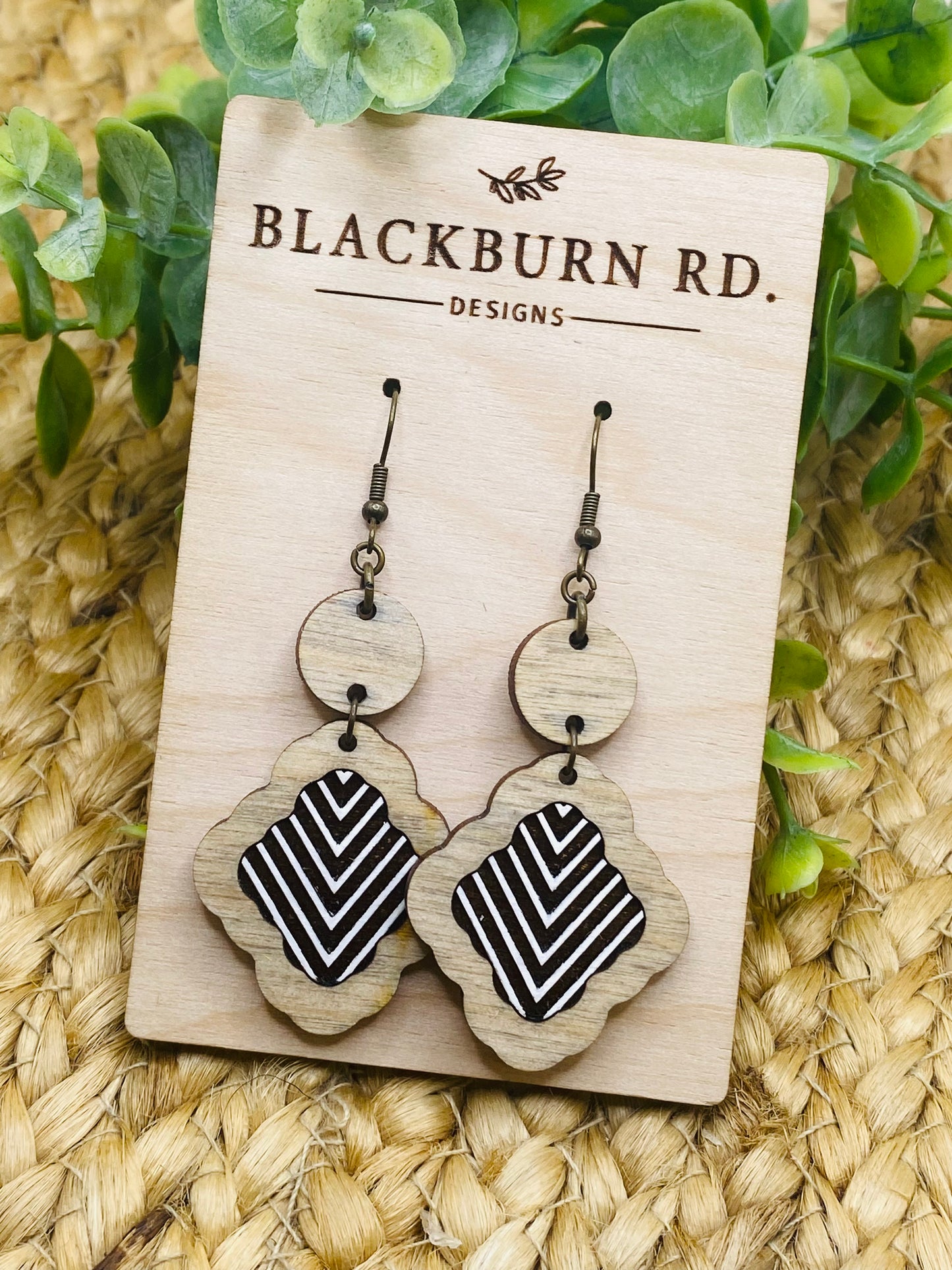 Pointed Stripe Trefoil Dangles