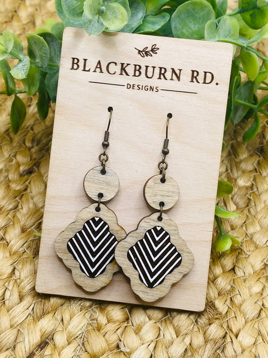 Pointed Stripe Trefoil Dangles