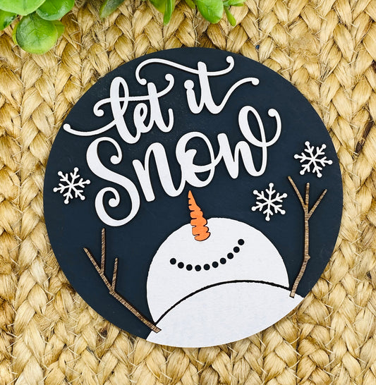 Let it Snow Snowman Insert