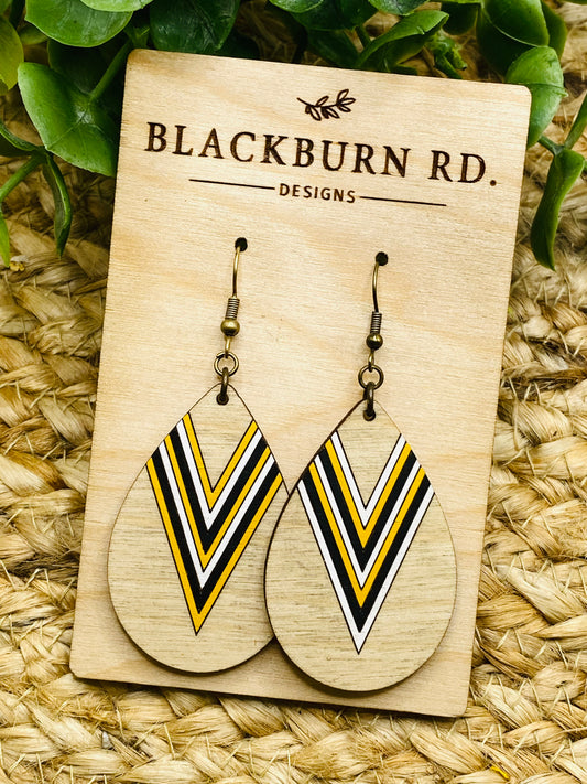 Taylor Pointed Stripe Teardrop Dangles