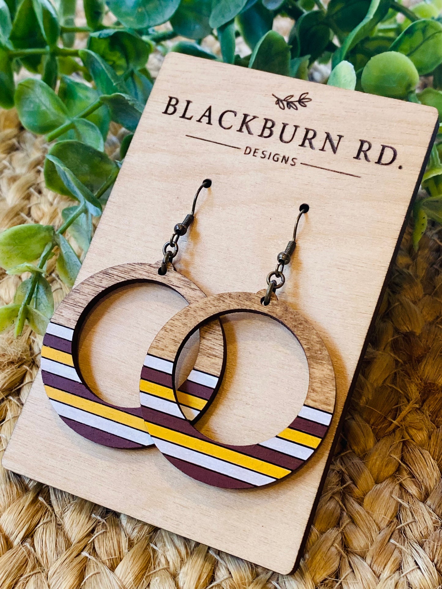 Barren County Boho Striped Hoop Dangles