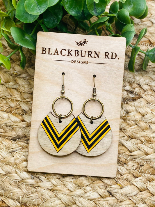 Taylor Pointed Stripe Cut Teardrop Dangles
