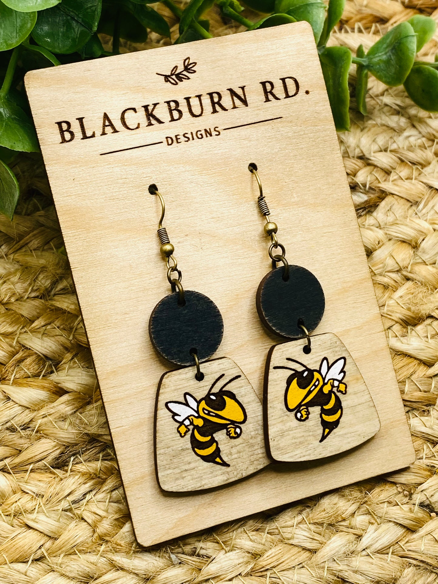 Yellowjacket Logo Oblong Dangles