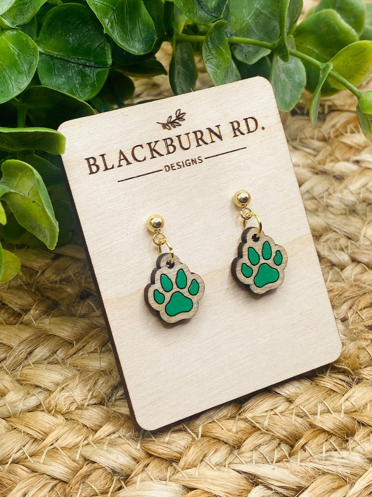 Petite Wildcat Paw Print Charm Dangles
