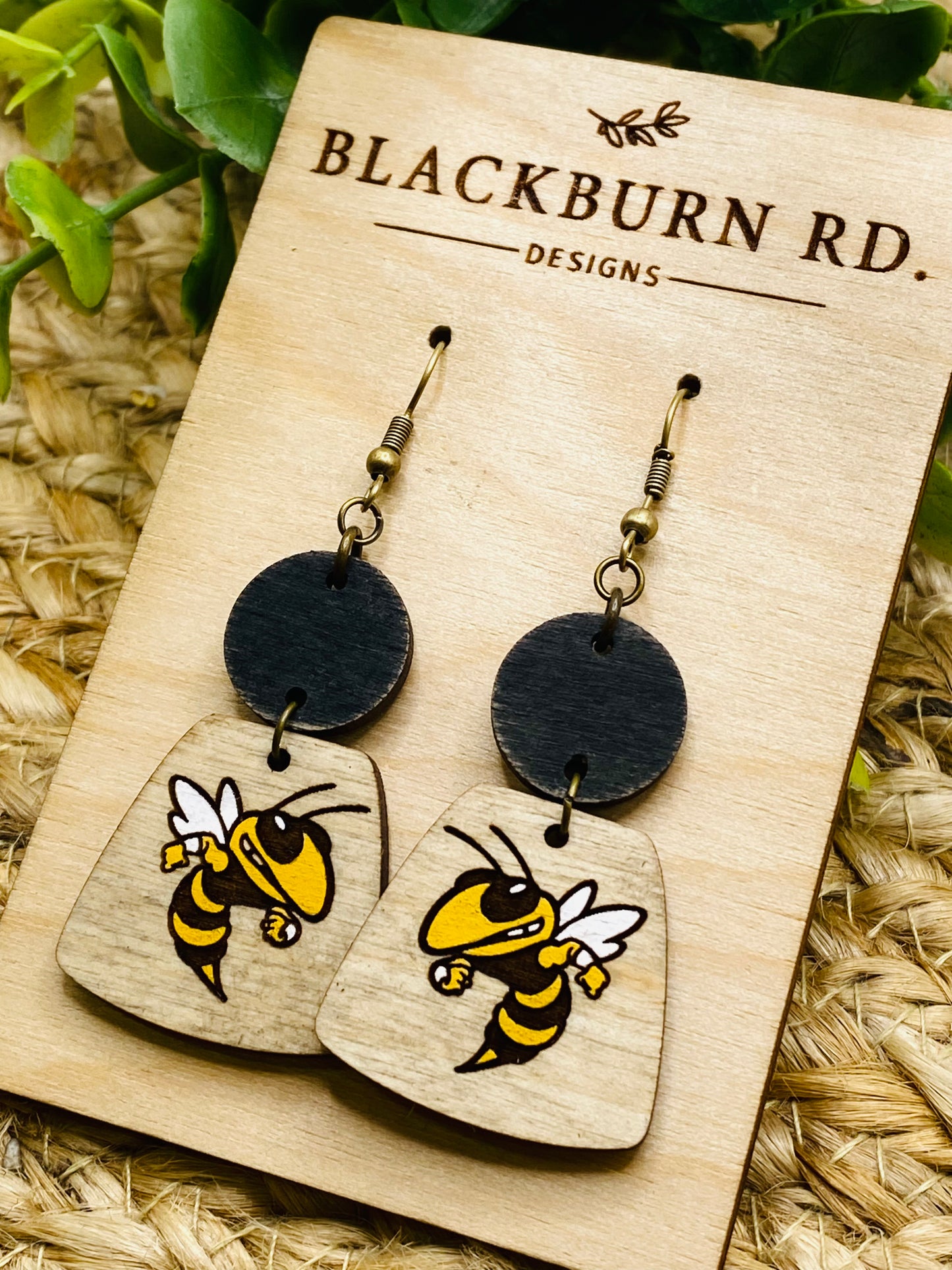 Yellowjacket Logo Oblong Dangles