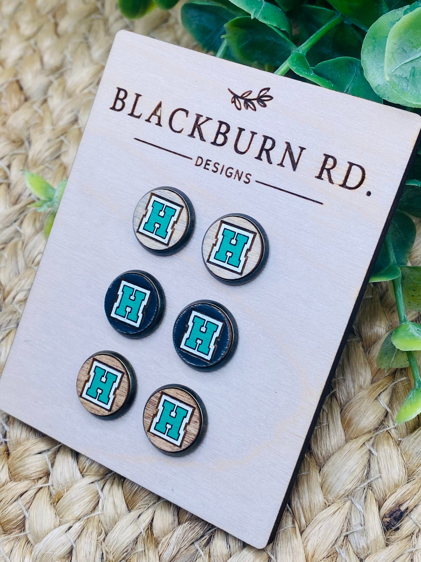 Harrison H Cabochon Studs