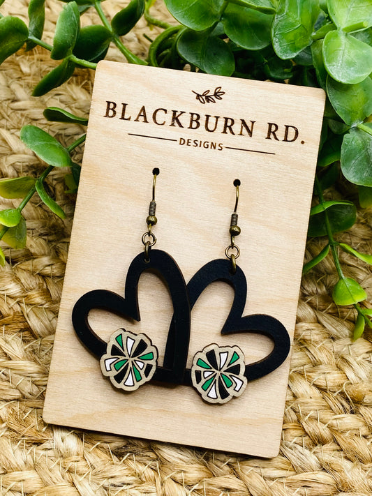 Cheer Pom Pom Heart Dangle