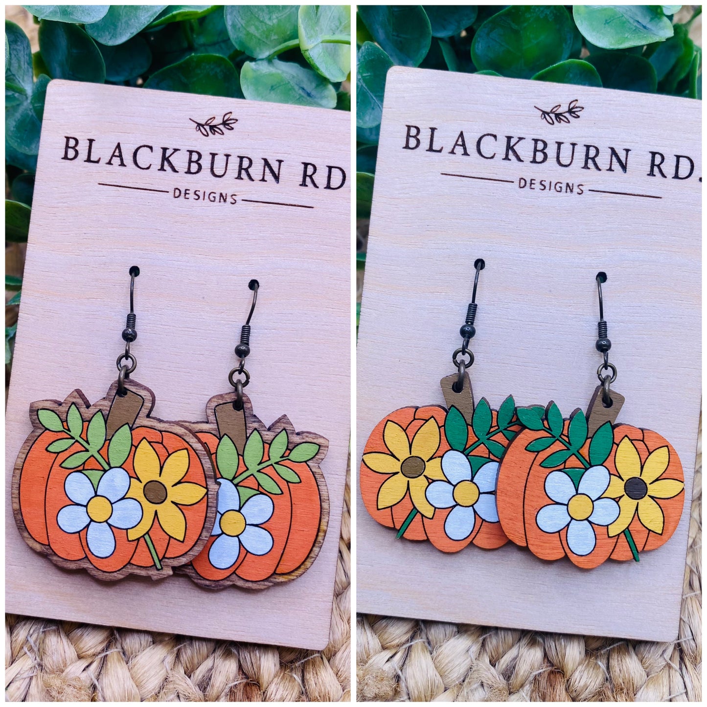 Floral Pumpkin Dangles