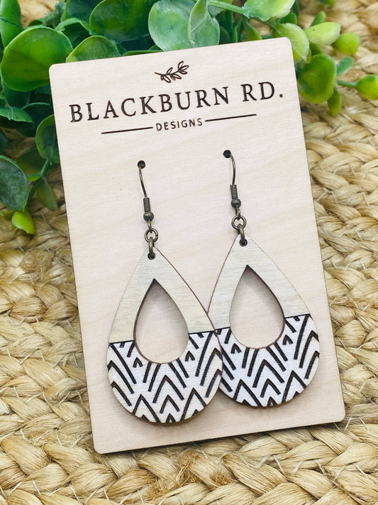 Tribal Patterned Teardrop Dangles