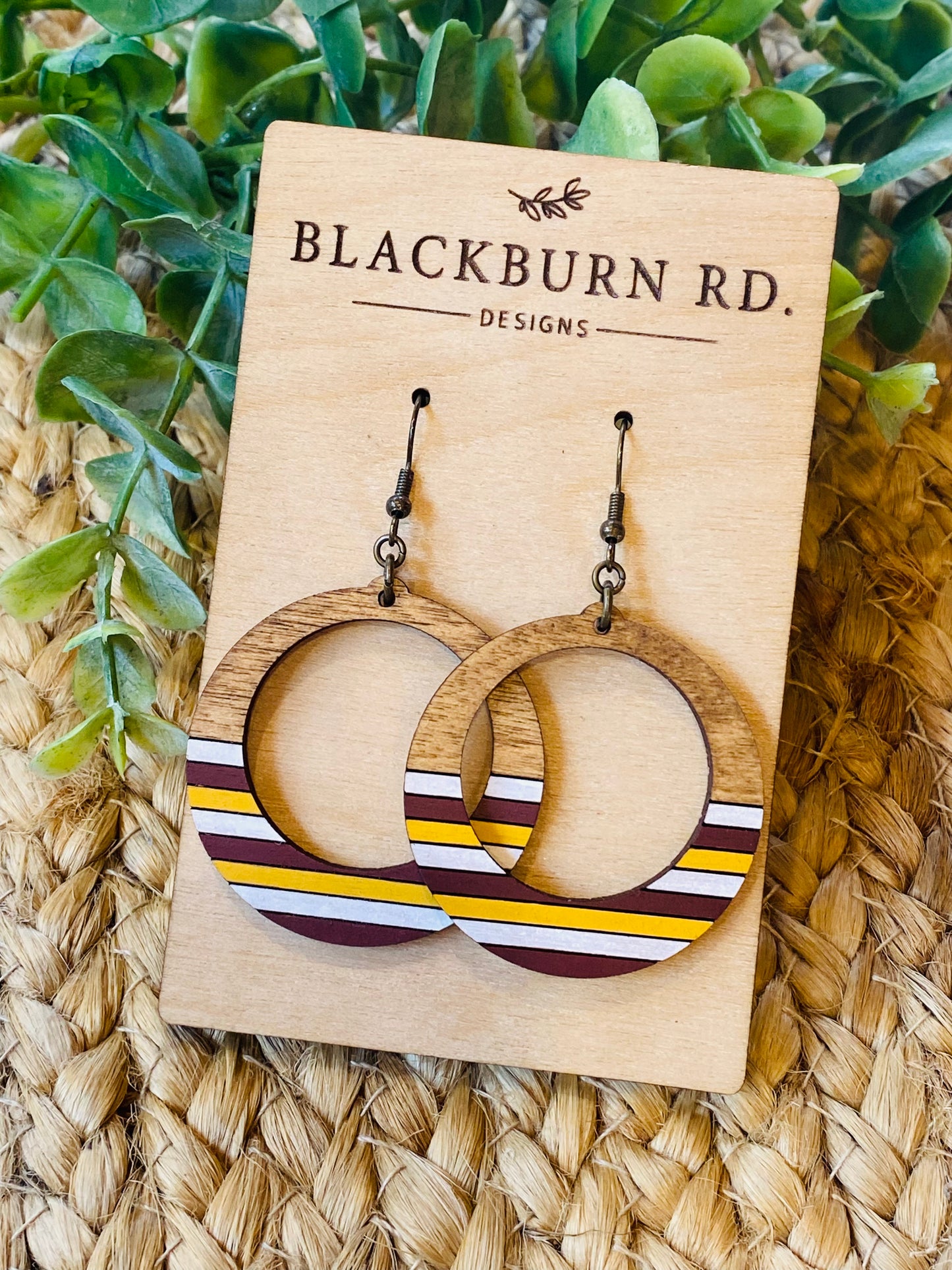 Barren County Boho Striped Hoop Dangles