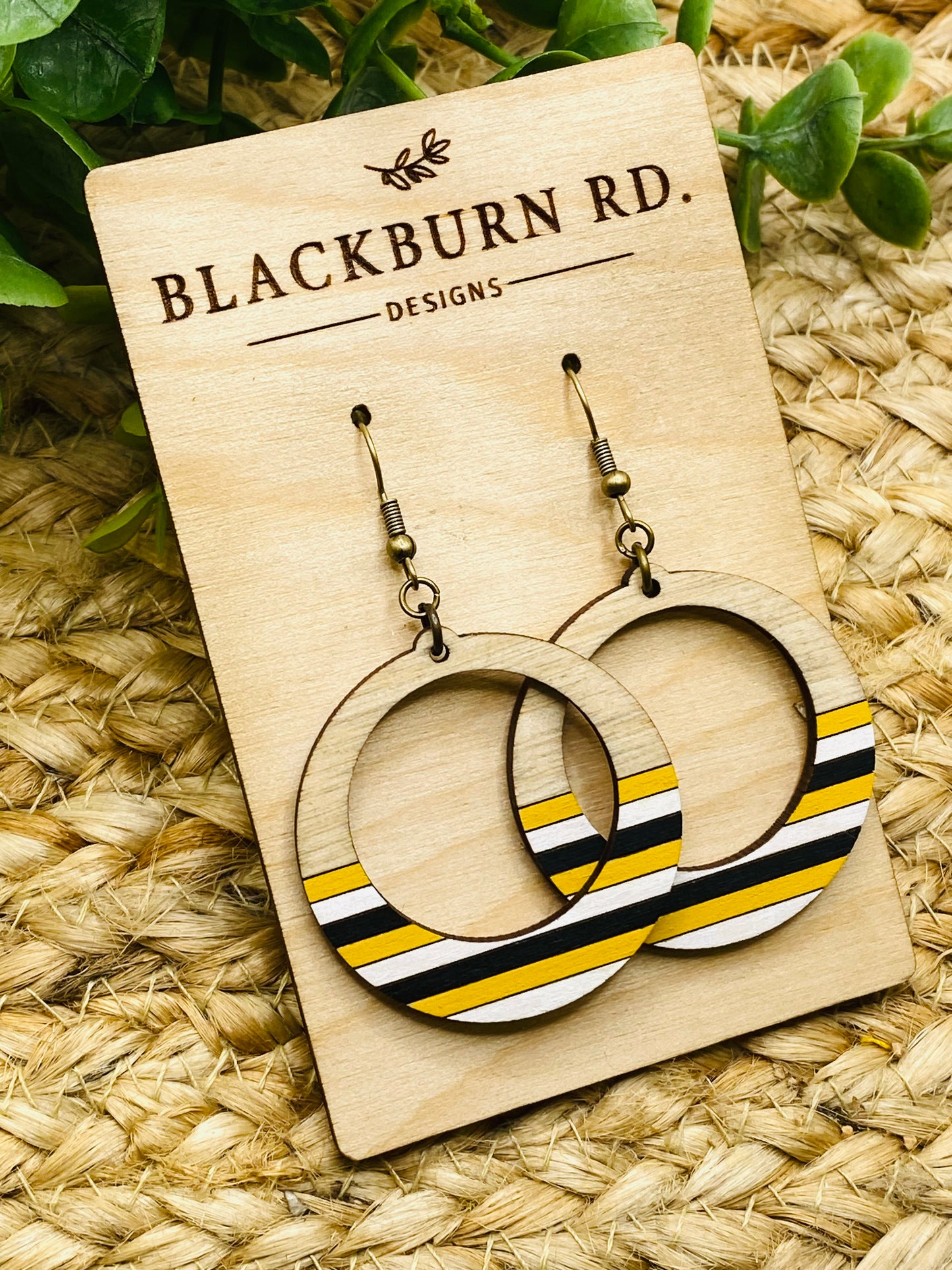 Striped Taylor Hoop Dangles