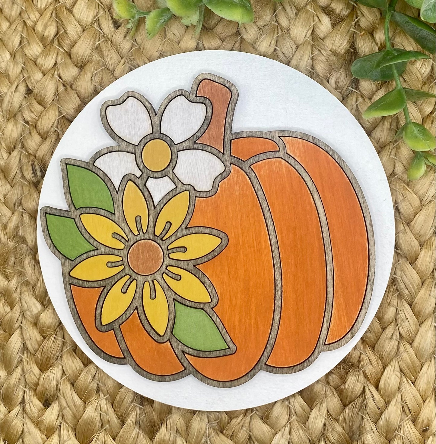 Fall Floral Pumpkin Insert