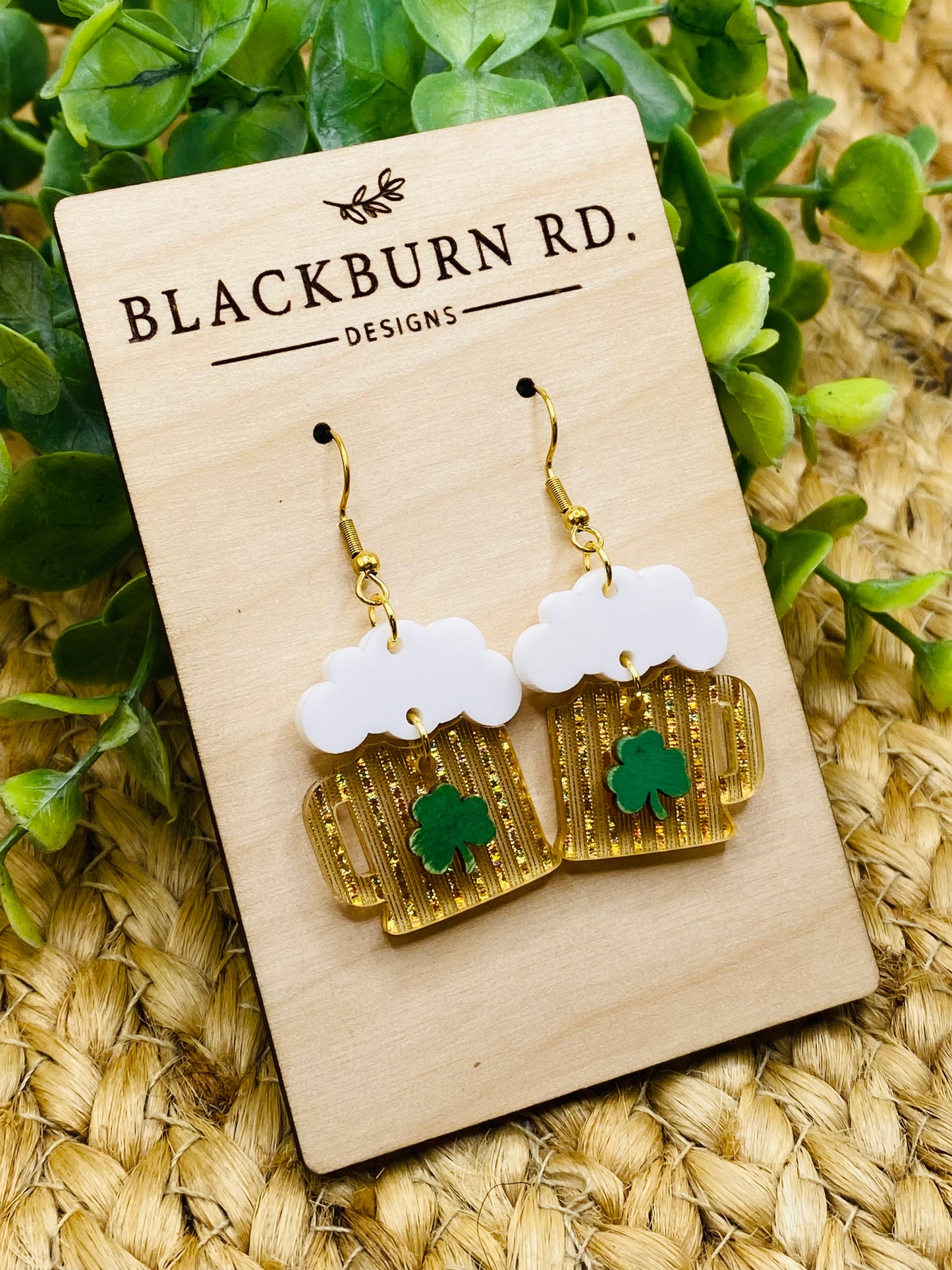 St Patrick’s Day Beer Bug Acrylic Dangles