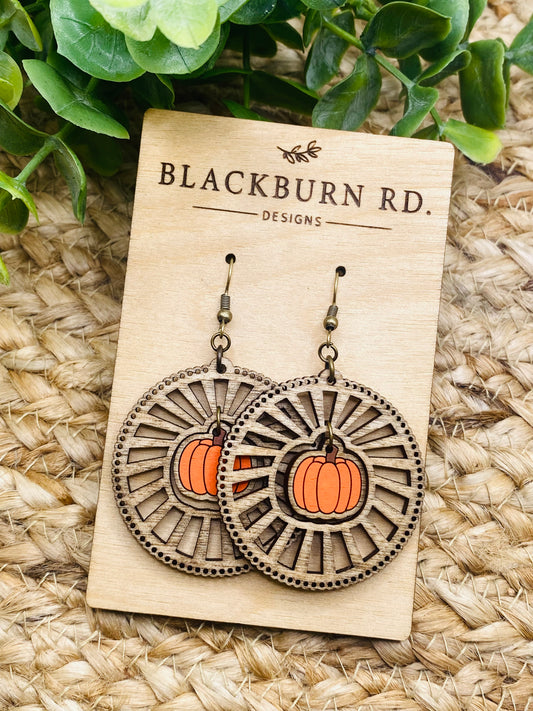 Intricate Pumpkin Sundial Dangles