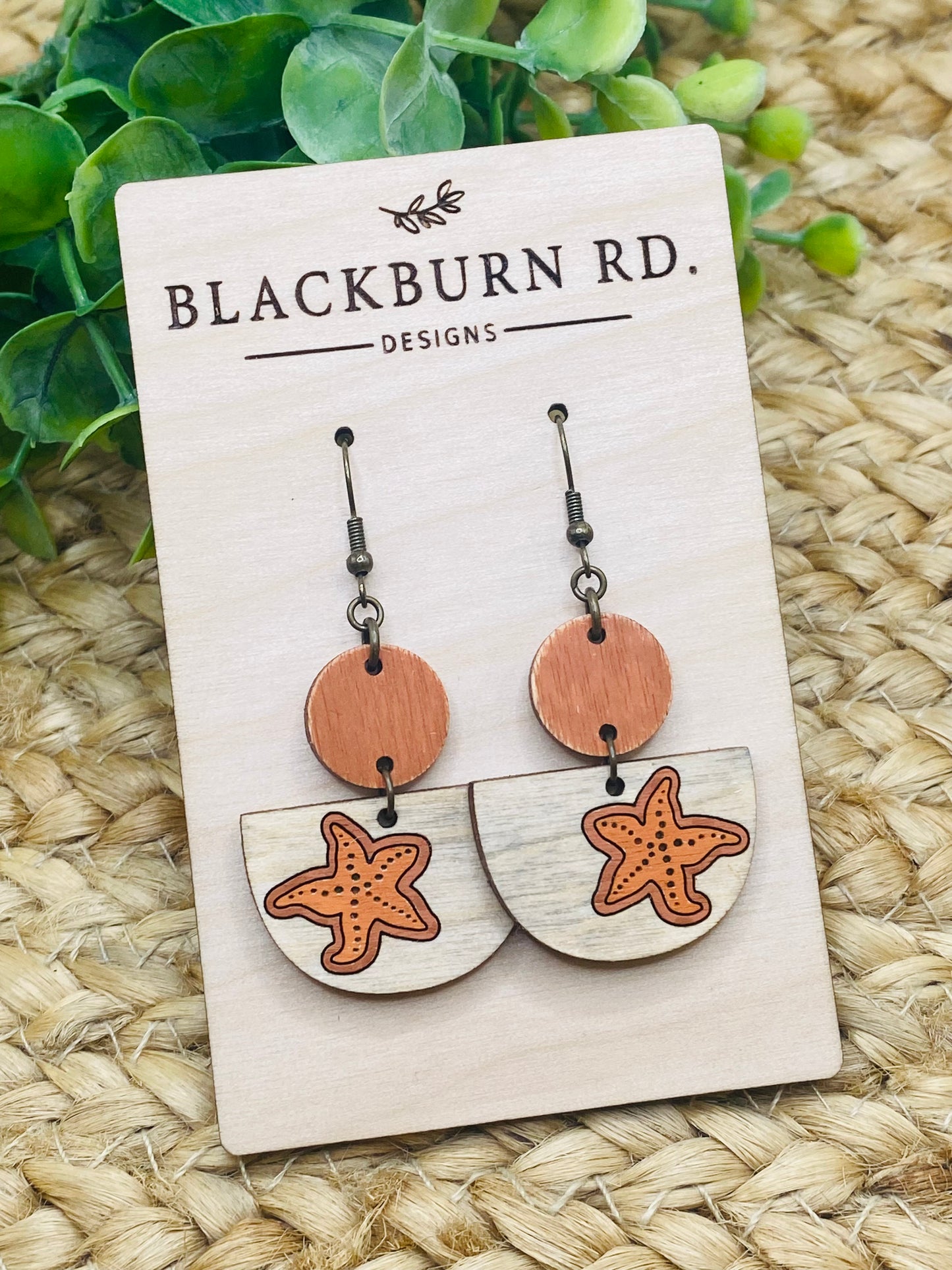 Boho Half Rounded Starfish Dangles