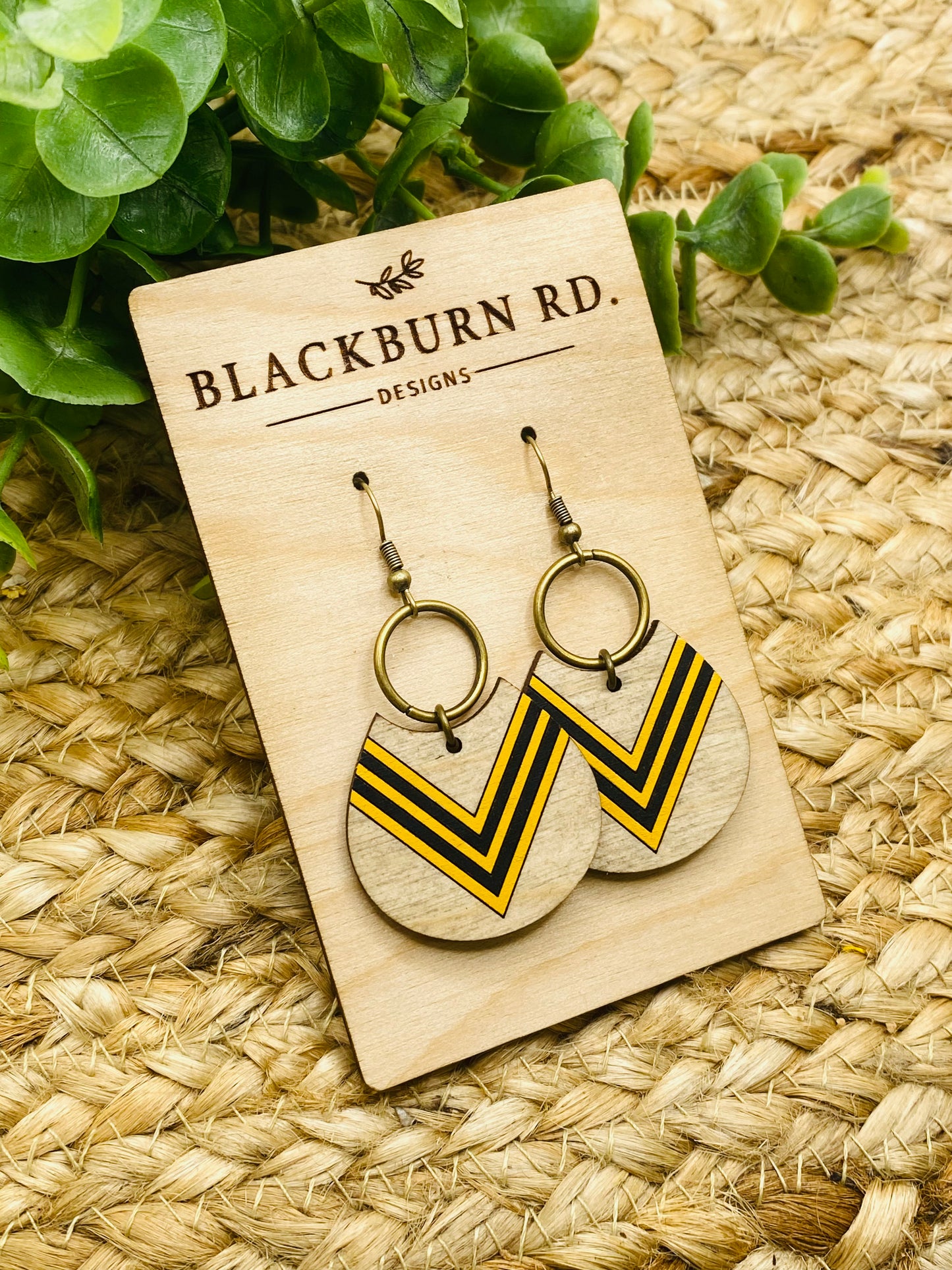 Taylor Pointed Stripe Cut Teardrop Dangles