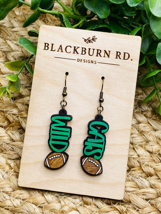 Petite Wild Cats Football Dangles