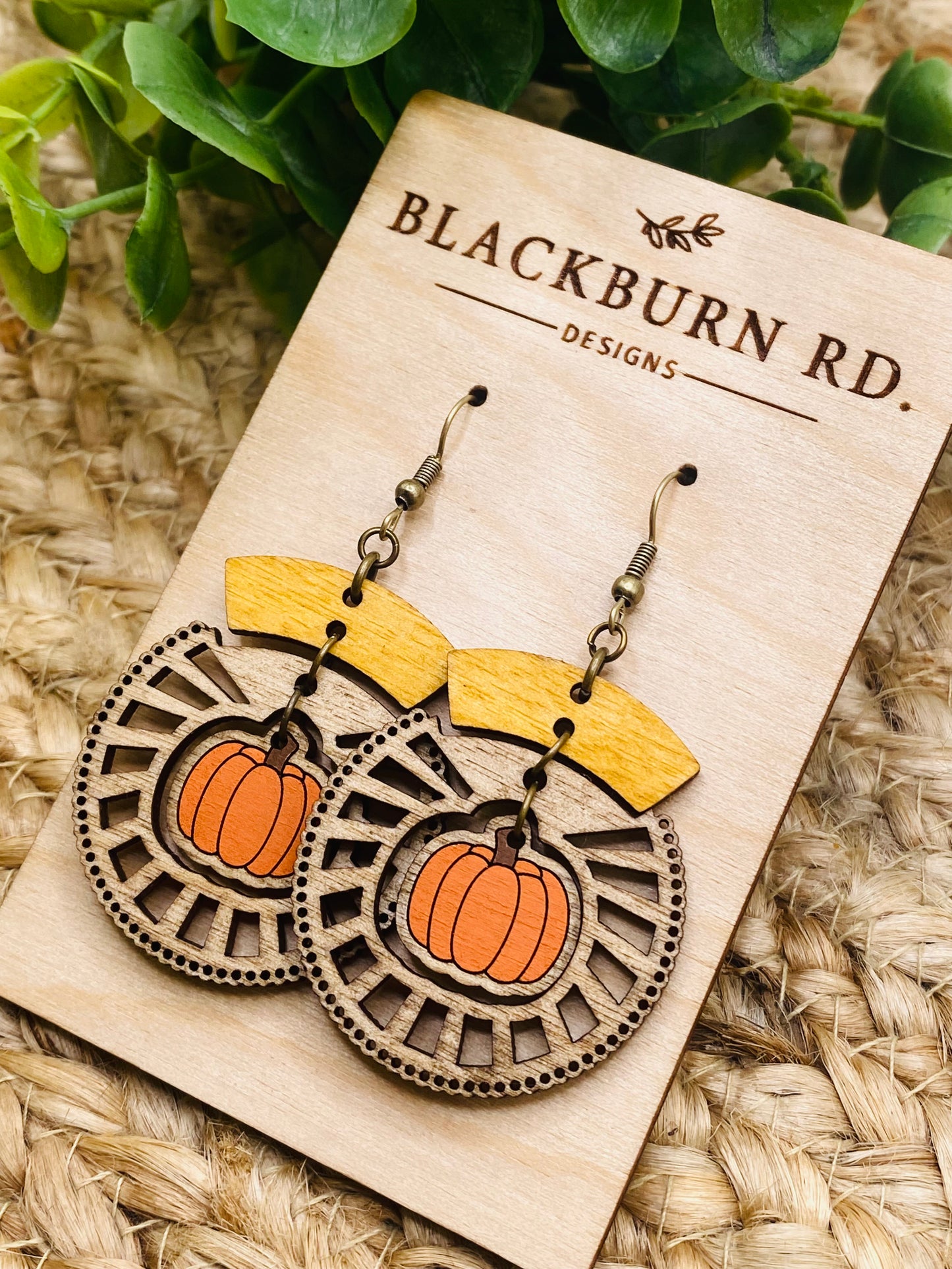 Boho Intricate Pumpkin Sundial Dangles