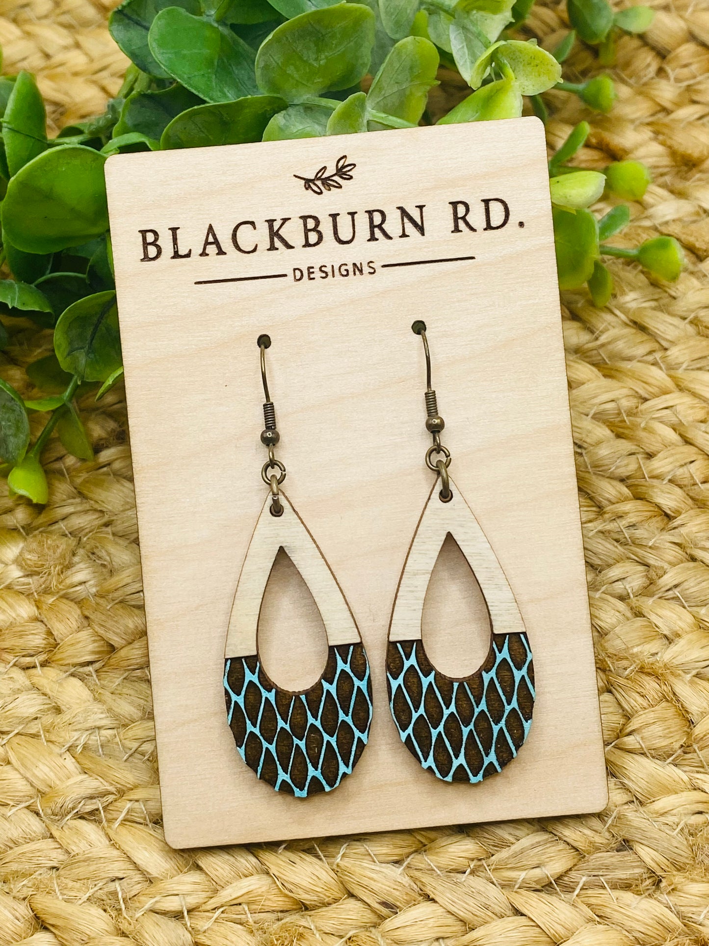 Fish Scale Skinny Teardrop Dangles