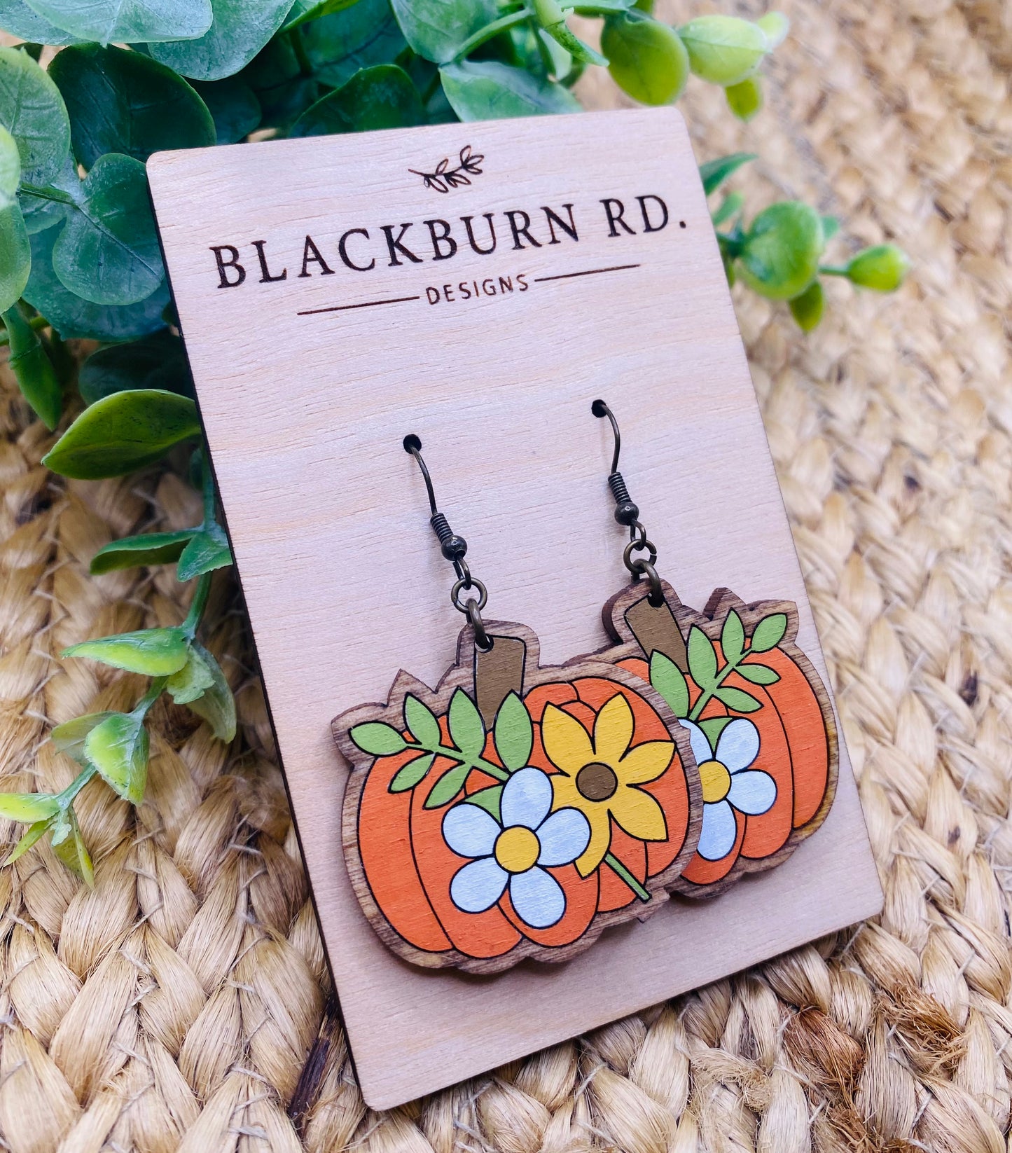 Floral Pumpkin Dangles