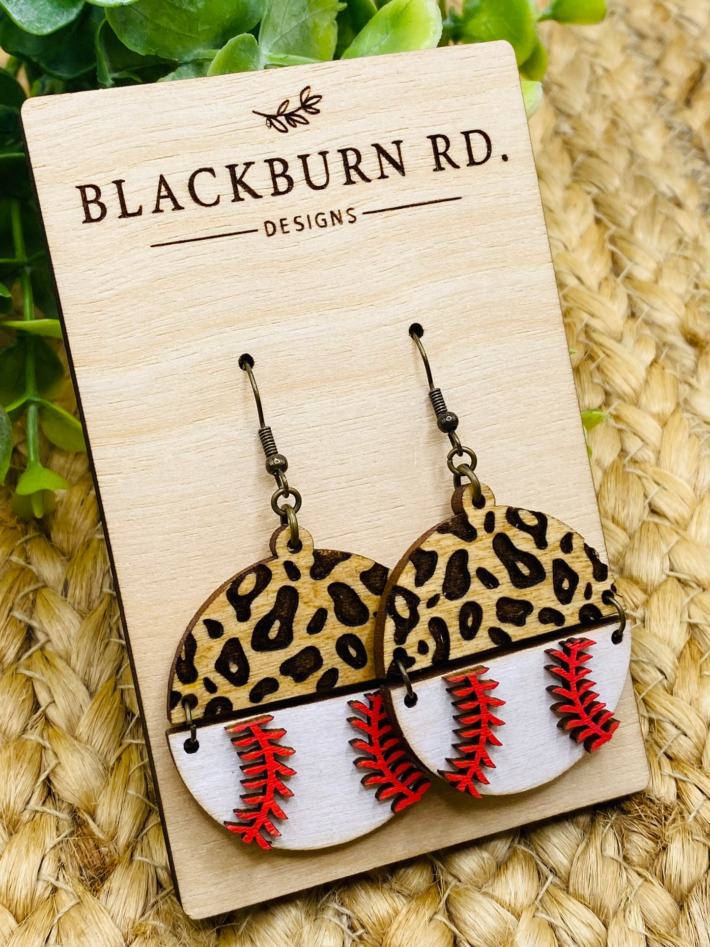 Dimensional and Engraved Split Leopard Baseball Rounds.