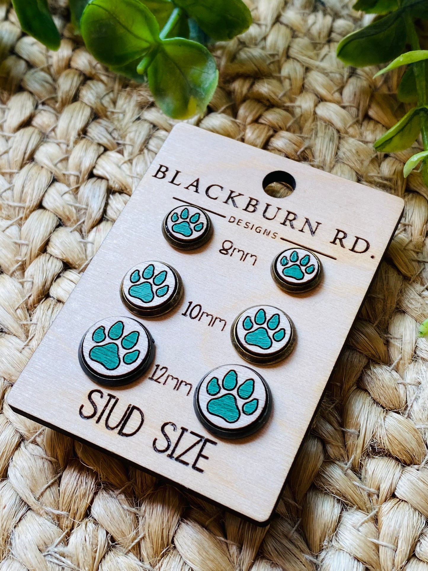 Harrison Paw Print Stud Earrings