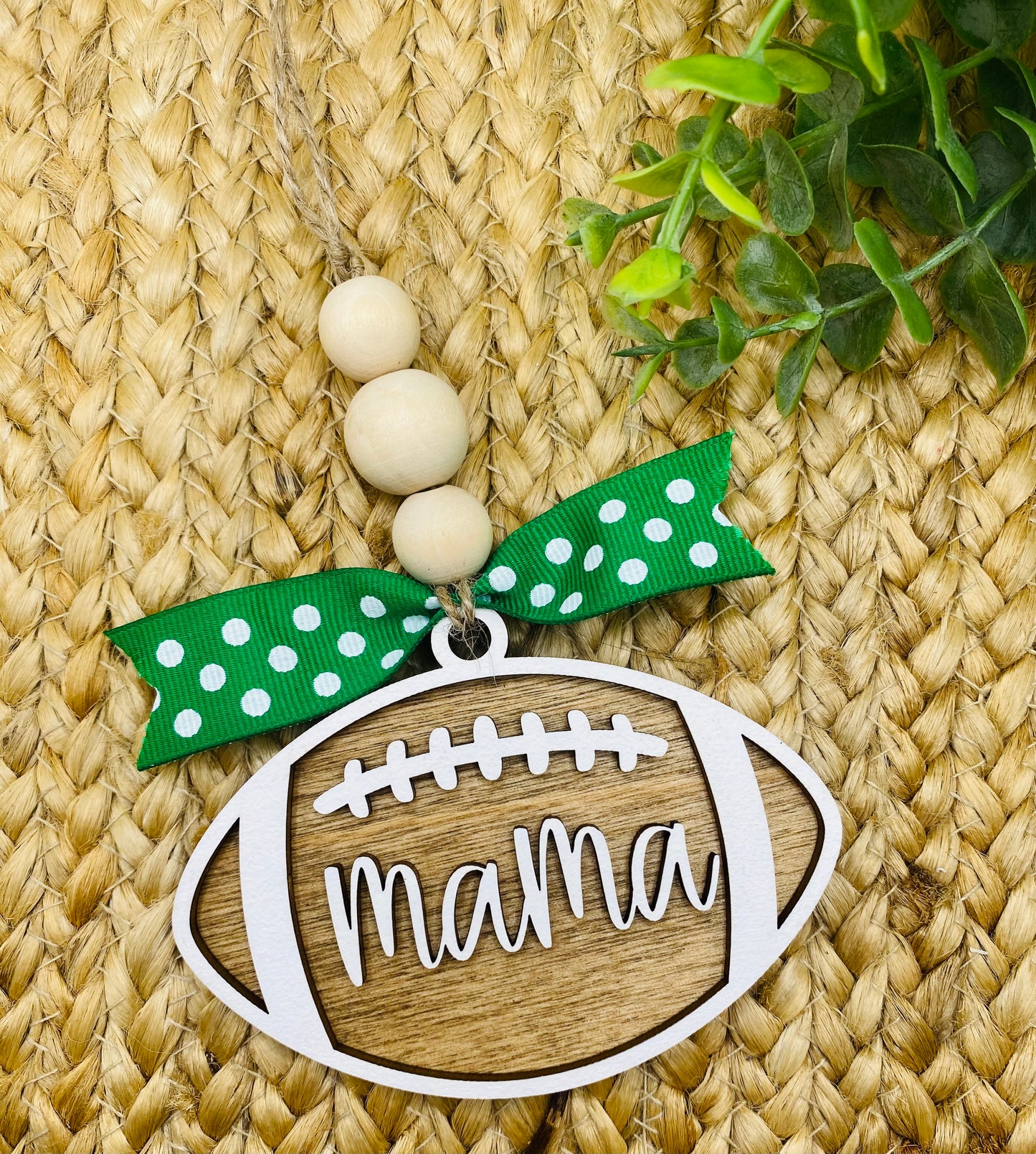 Mom/Mama Football Car Tag