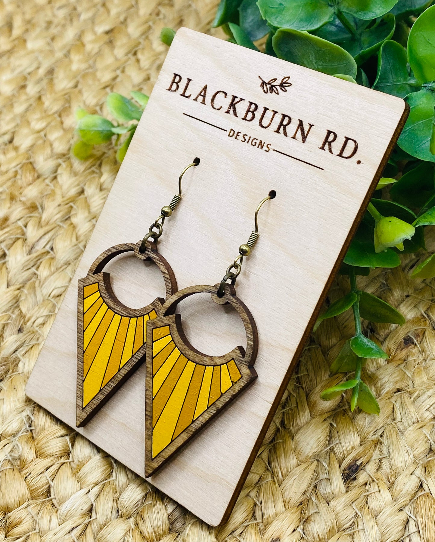 Golden Edgy Pointed Stripe Dangles