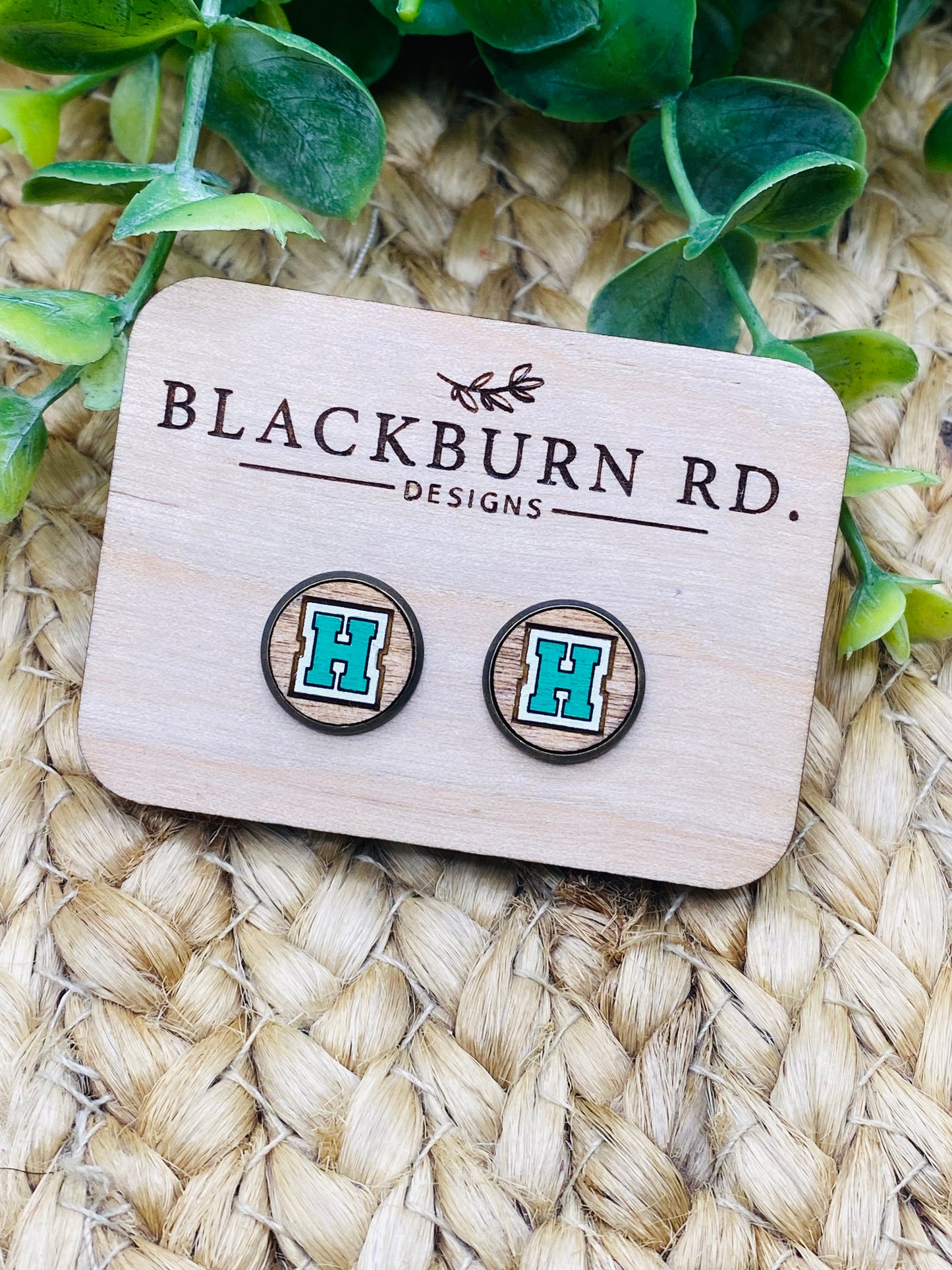 Harrison H Cabochon Studs