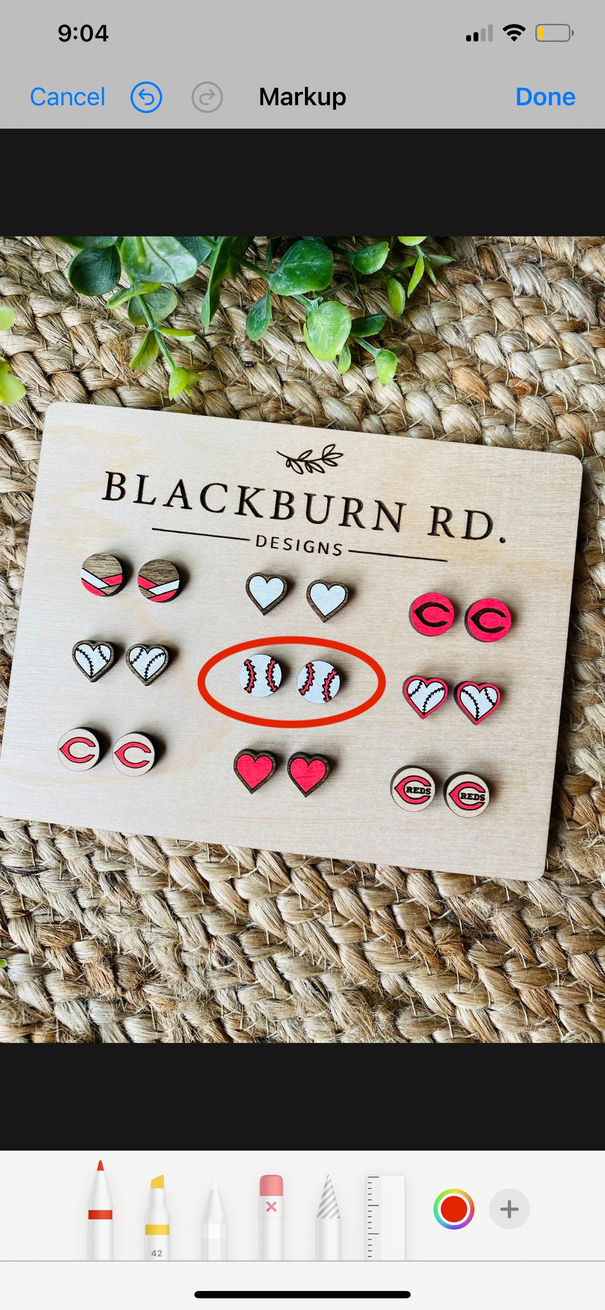 Cincinnati Reds Stud Earrings