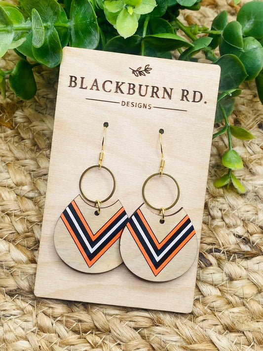 Pointed Stripe Cut Teardrop dangles