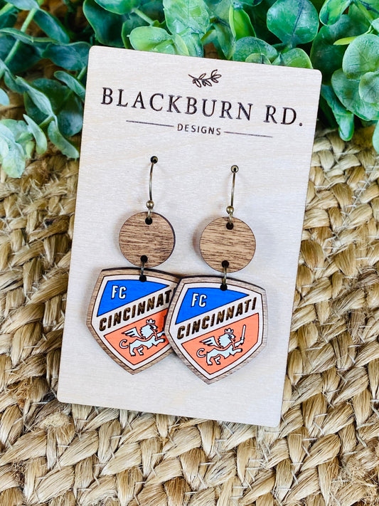 FC Cincinnati Plaque Earrings