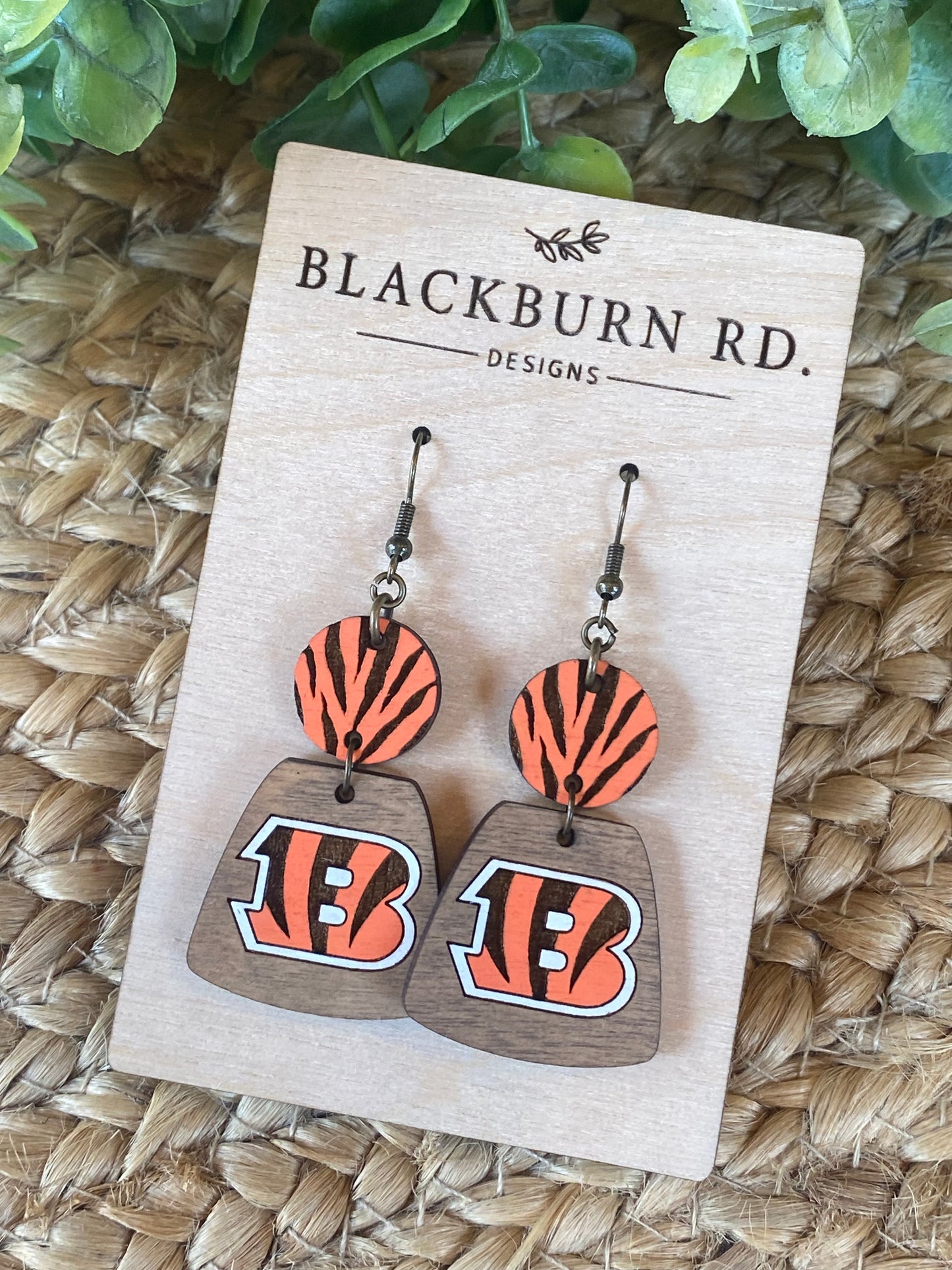 B Dangle with Tiger Stripe Earrings