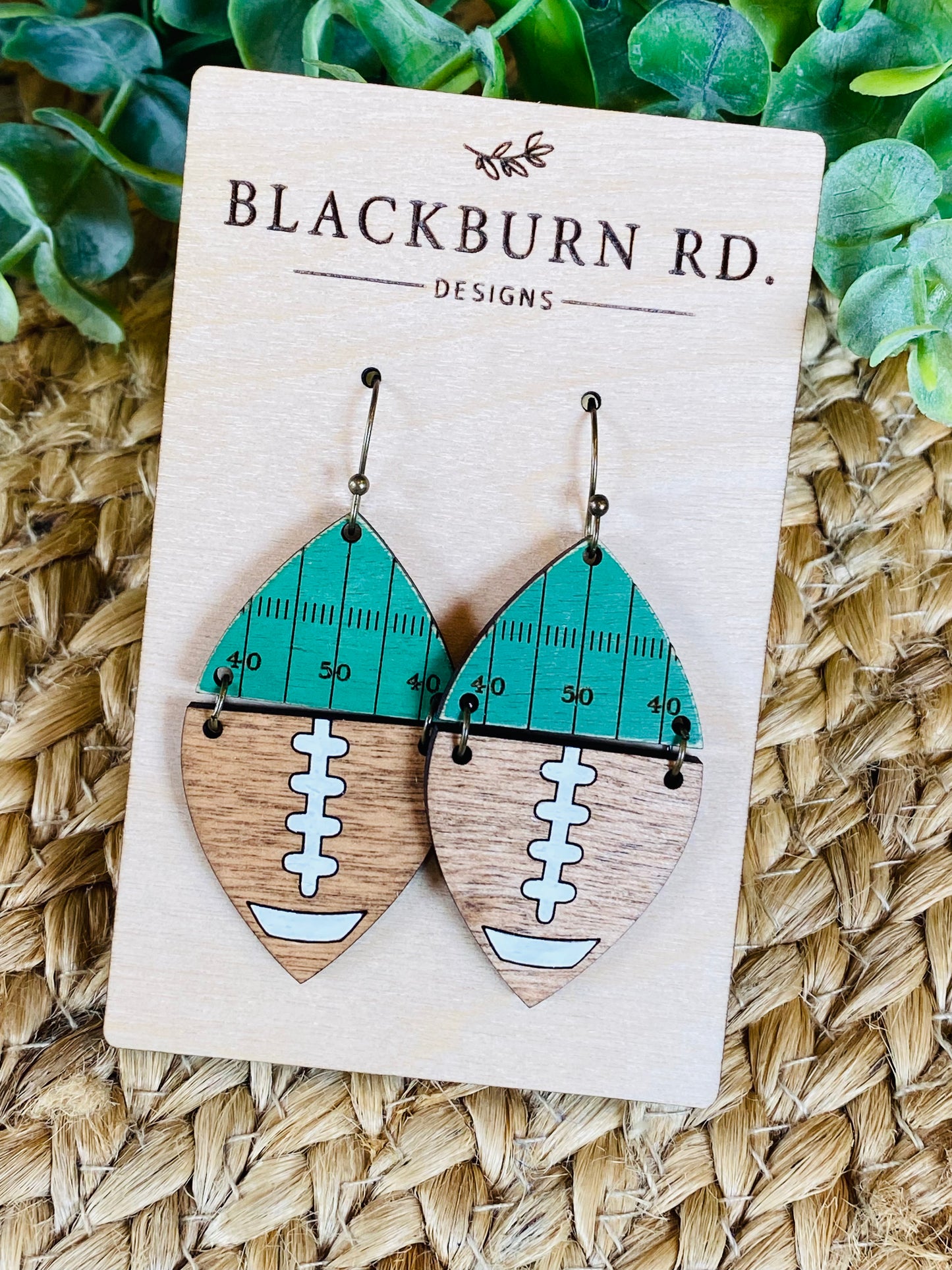 Football Field Split Dangle Earrings