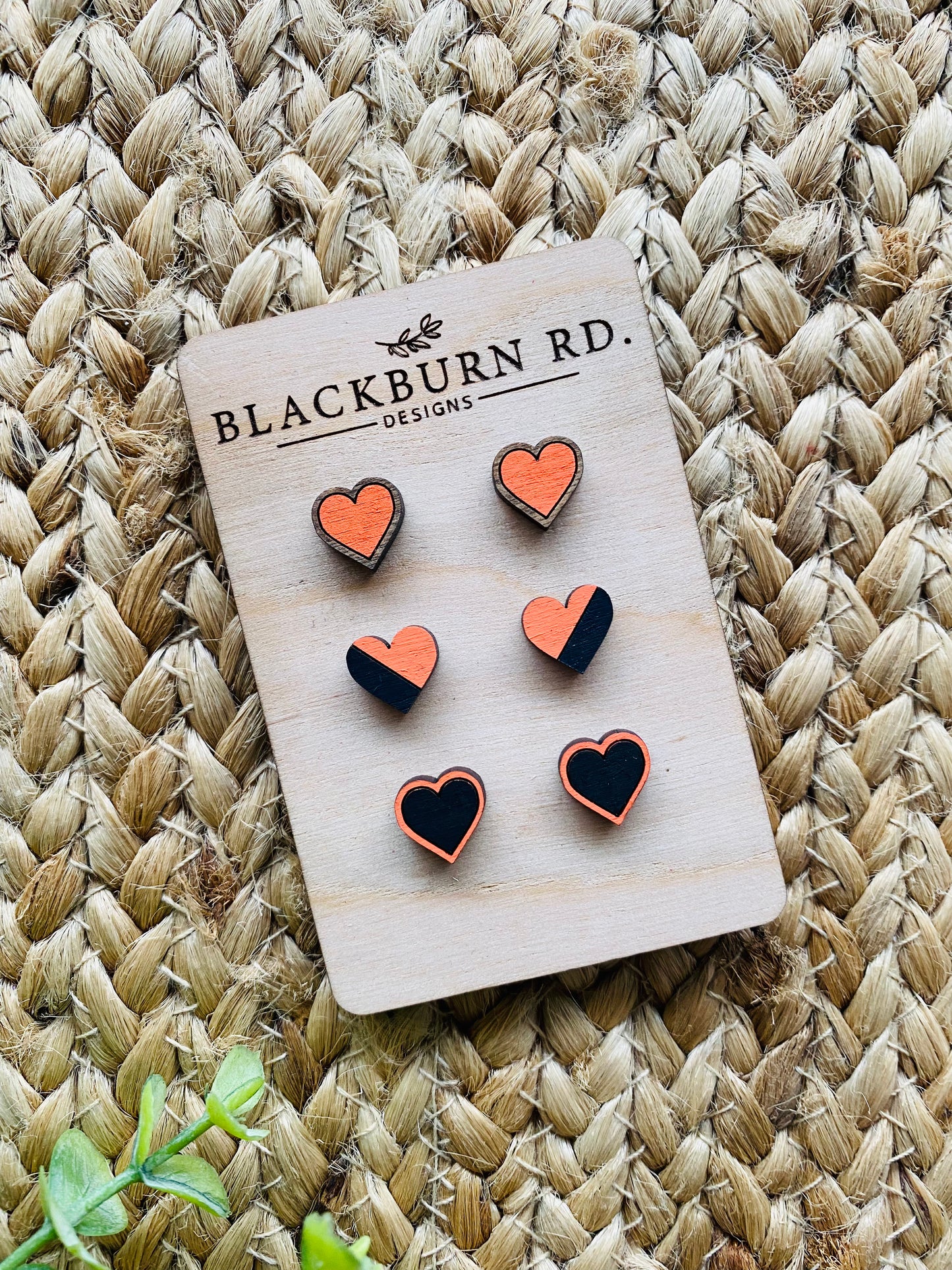 Tiger Color Heart Studs