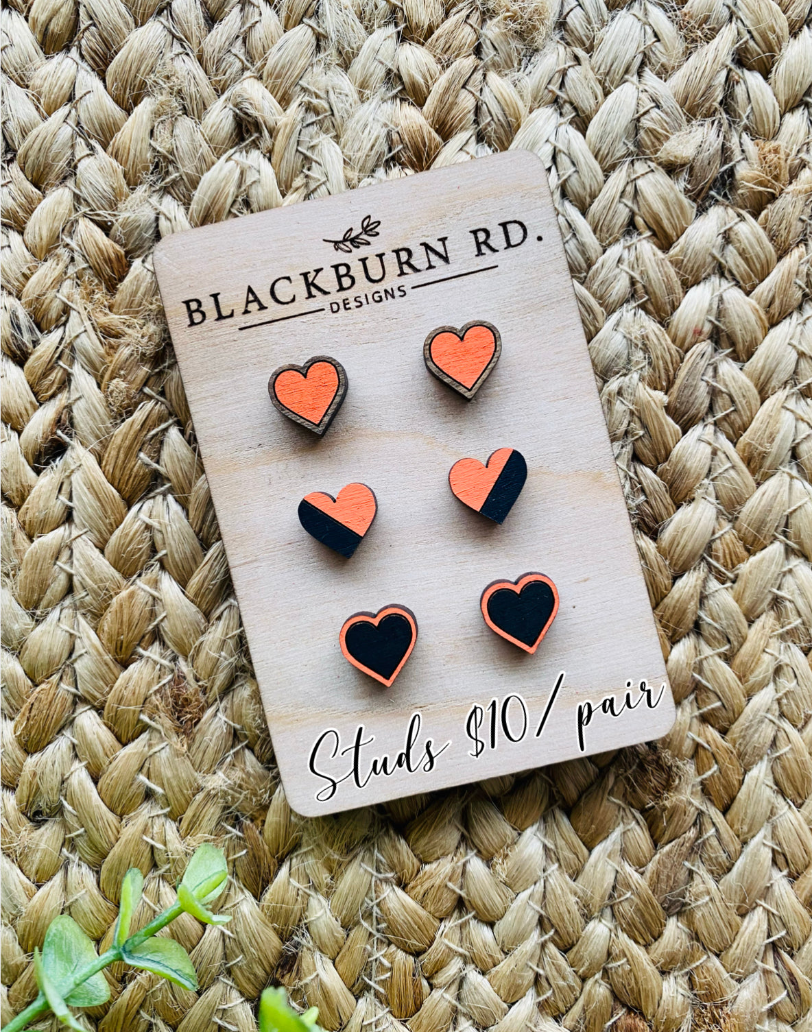 Tiger Color Heart Studs