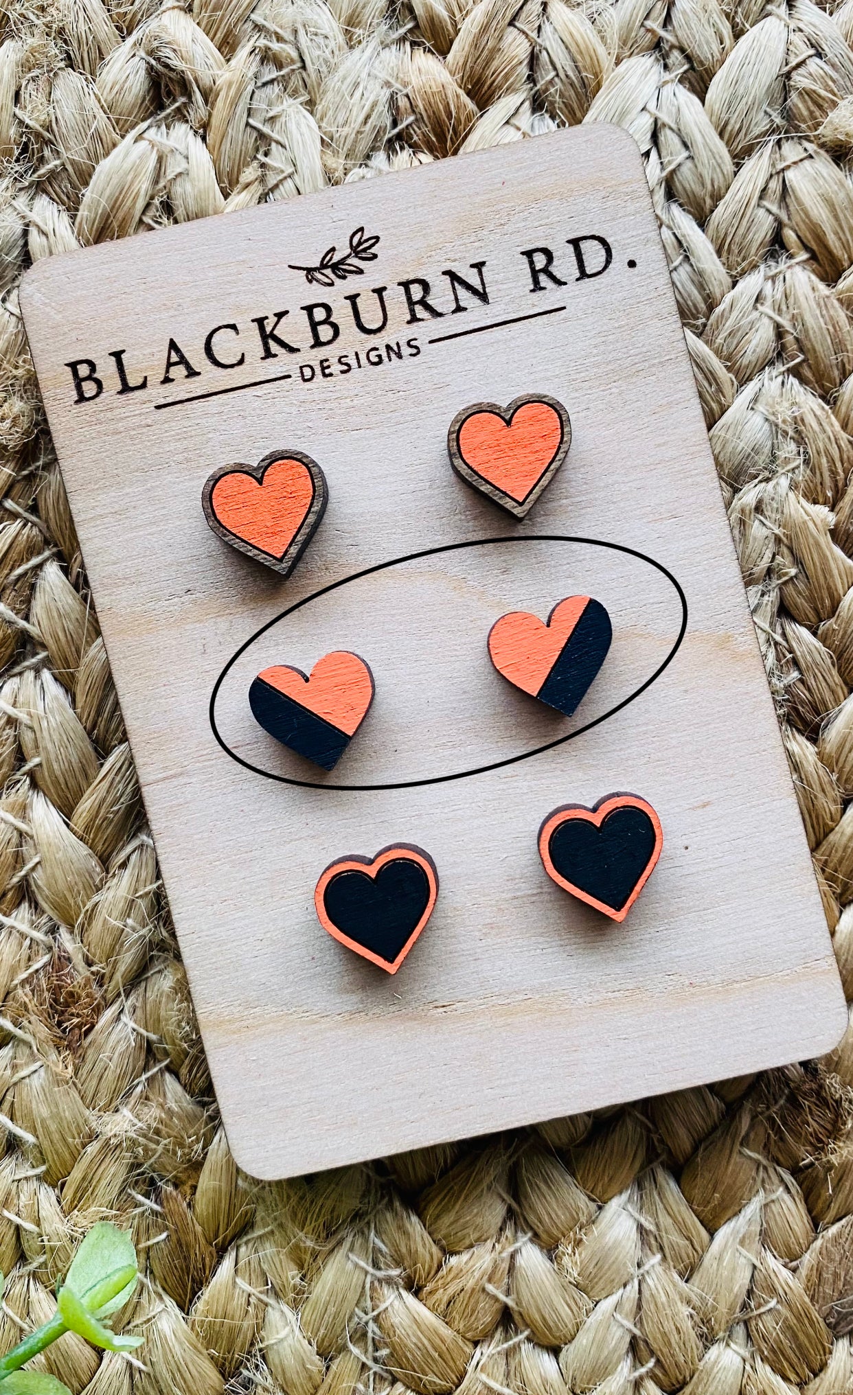 Tiger Color Heart Studs