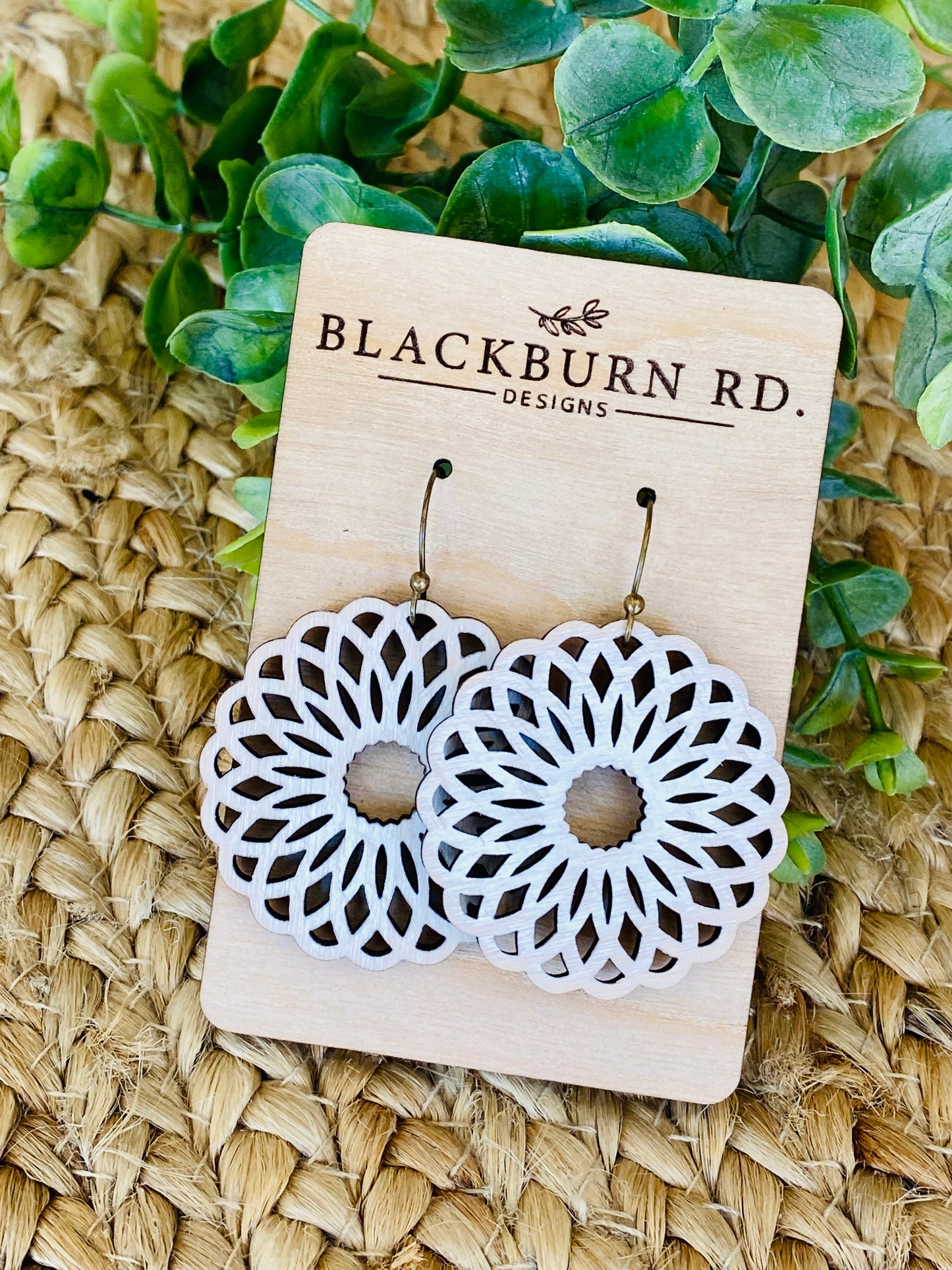 Radial Flower Round Dangle Earrings